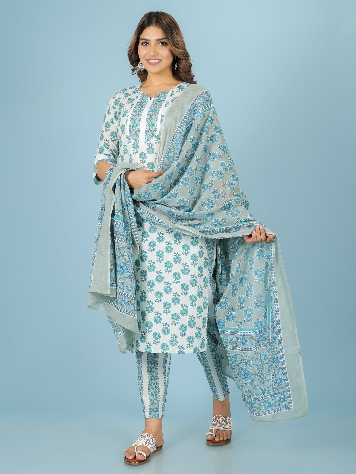 Soft Cotton Floral Kurta