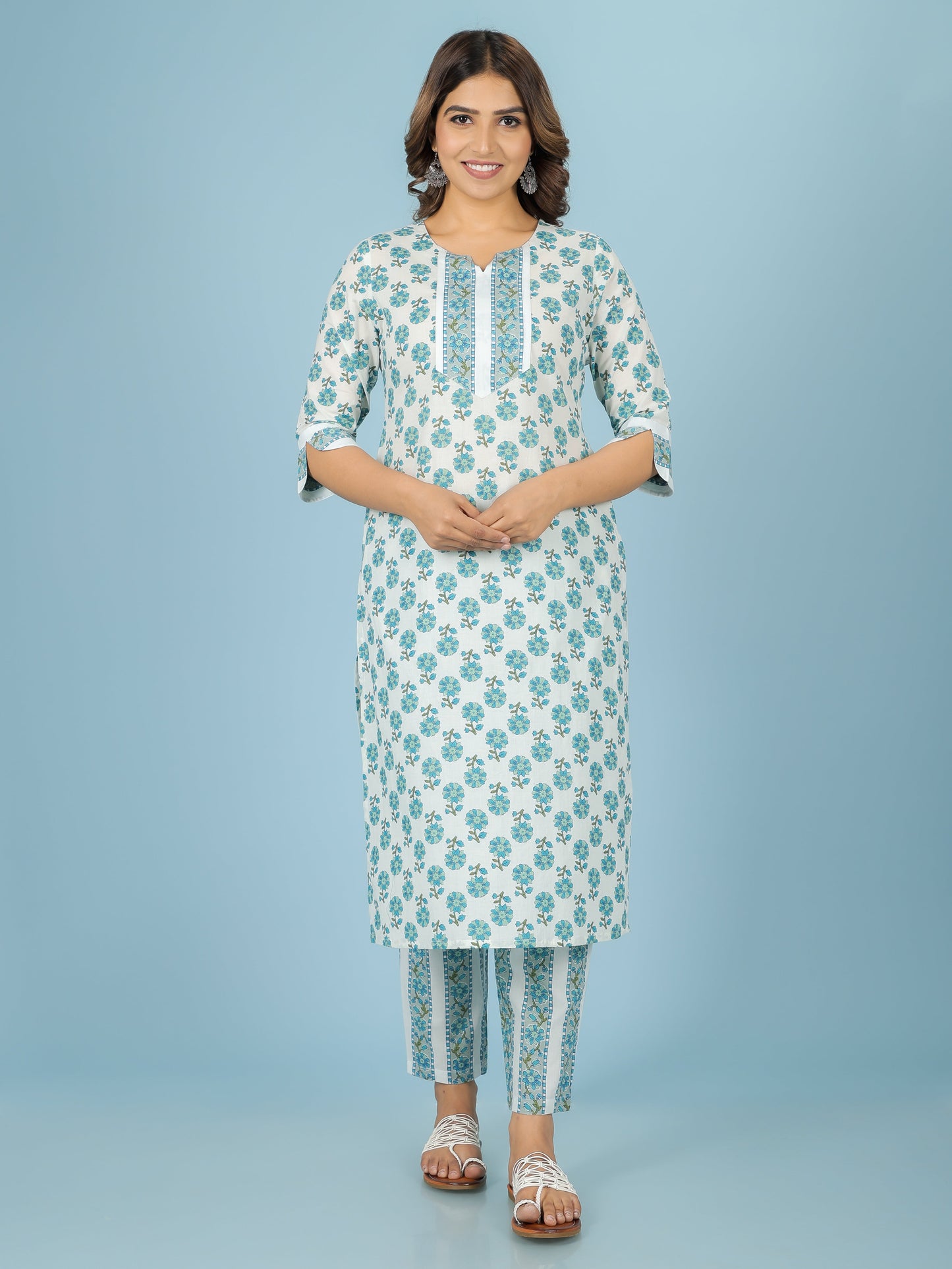 Soft Cotton Floral Kurta