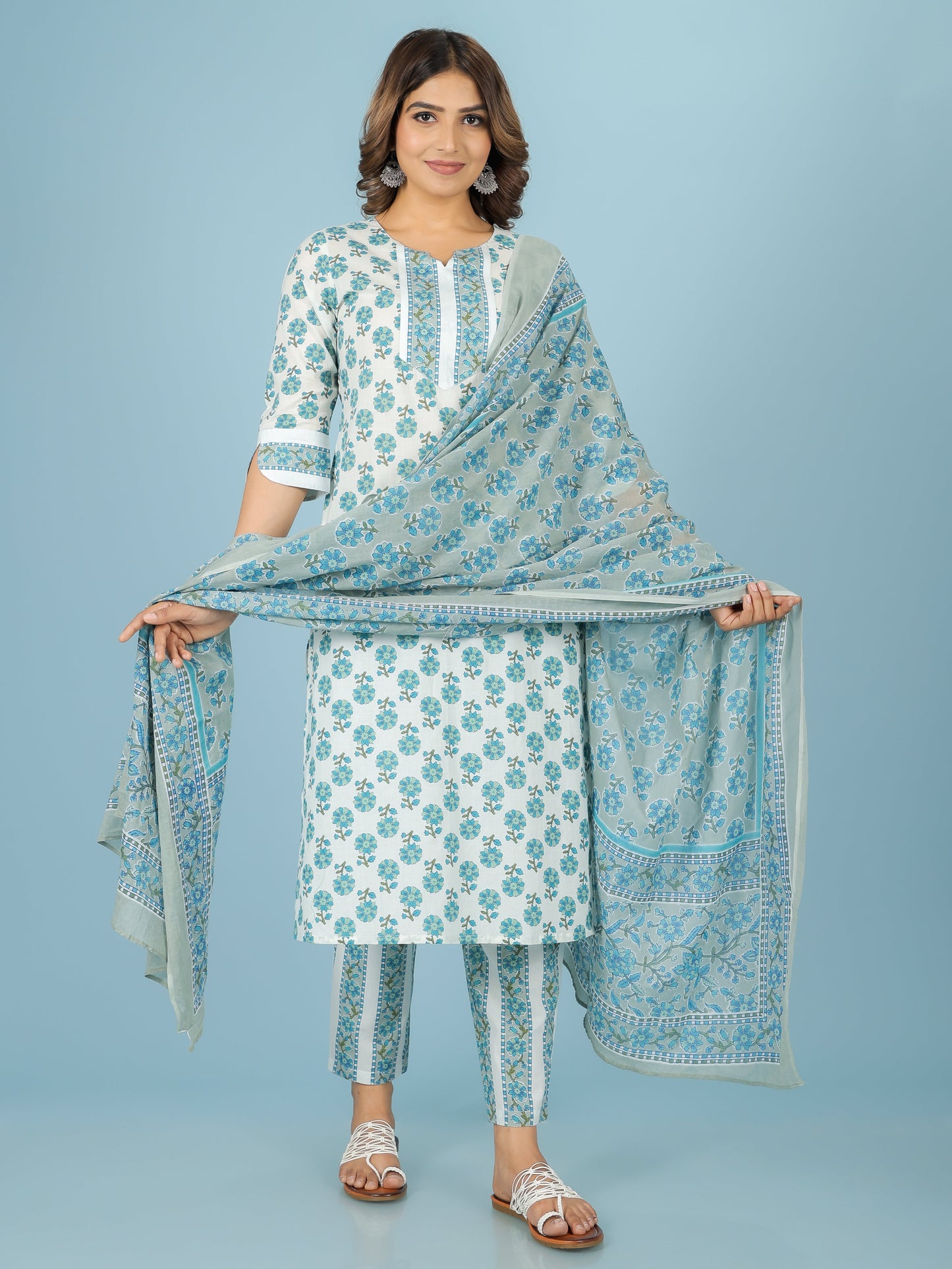 Soft Cotton Floral Kurta