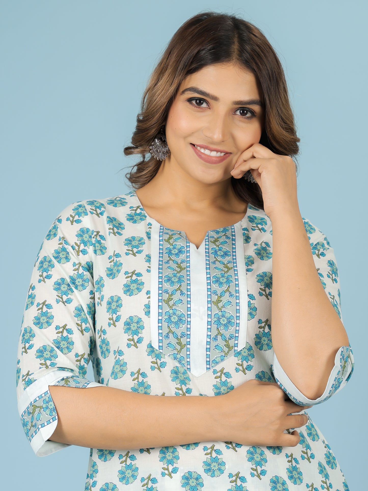 Soft Cotton Floral Kurta