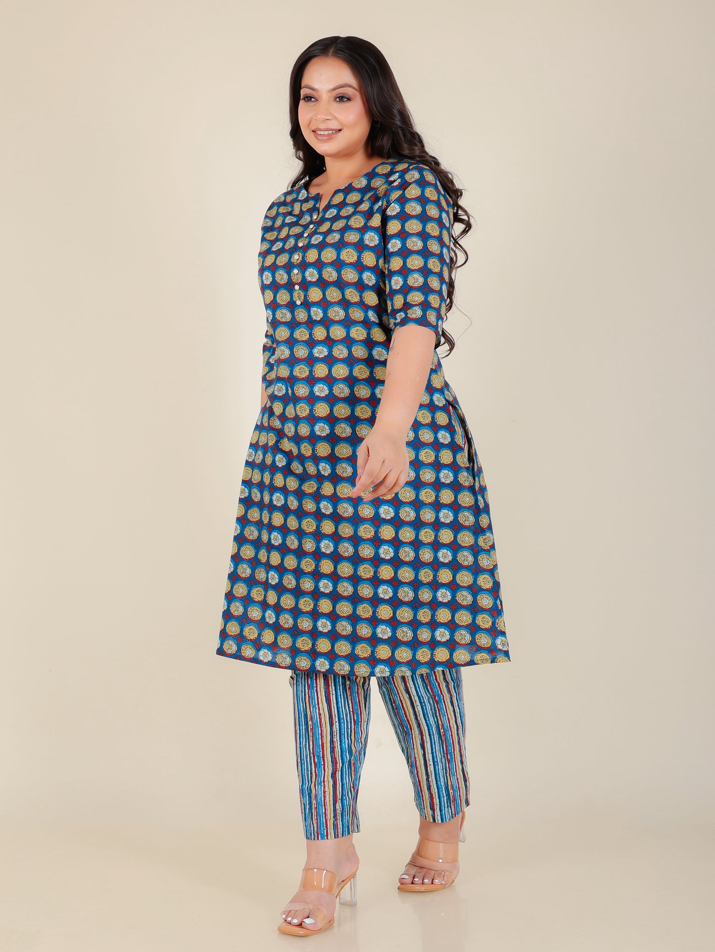 Soft Cotton Geometric Kurta