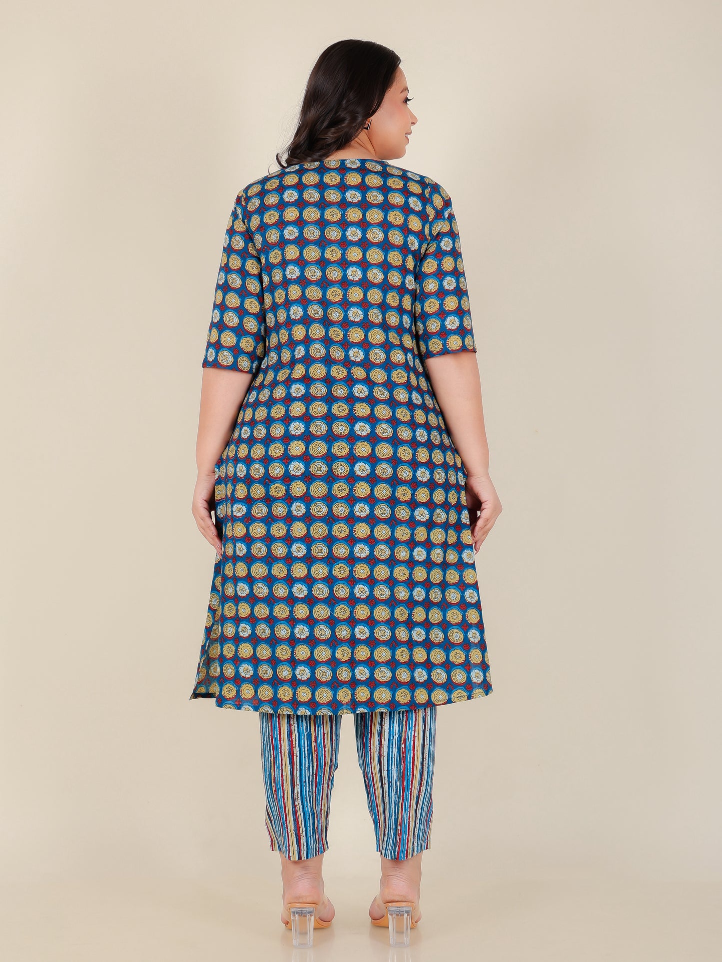 Soft Cotton Geometric Kurta