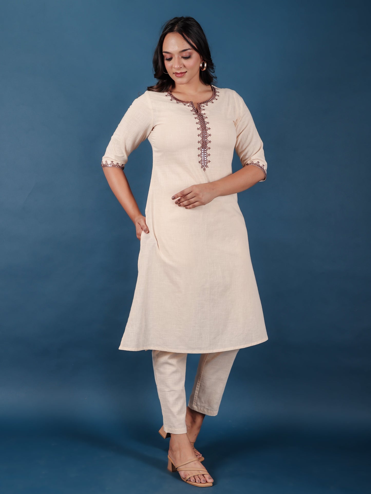 Khadi Cotton Solid Kurta