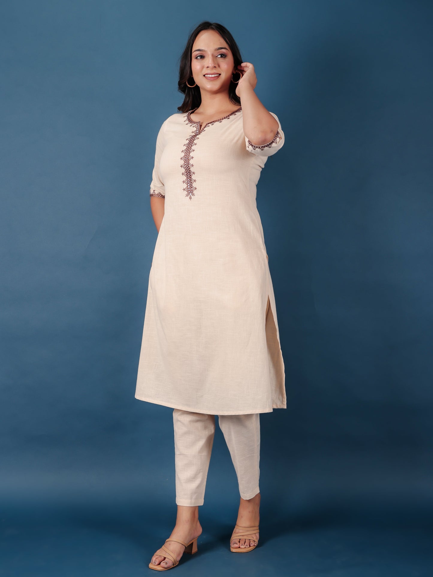 Khadi Cotton Solid Kurta