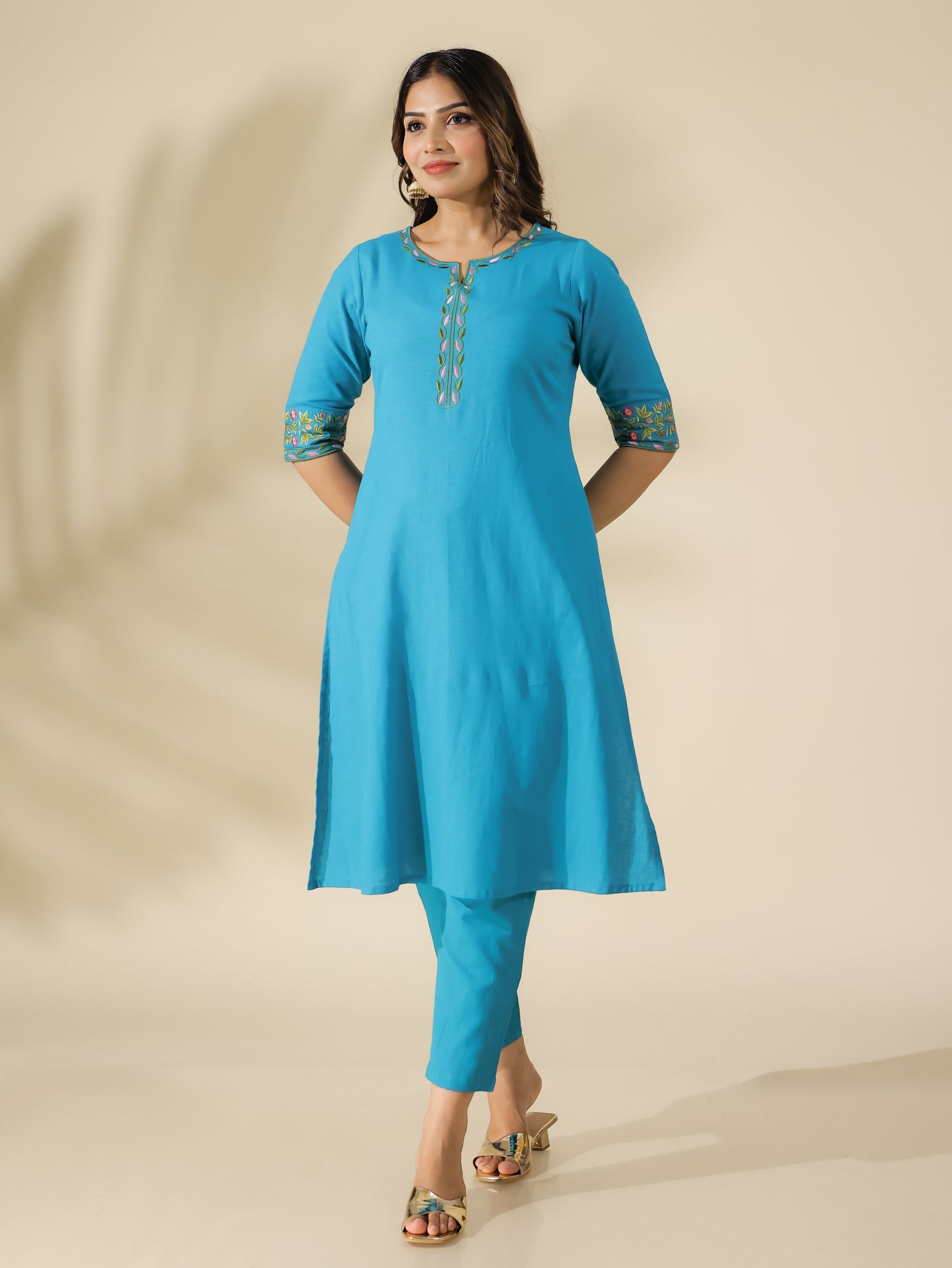 Linen Cotton Solid Kurta