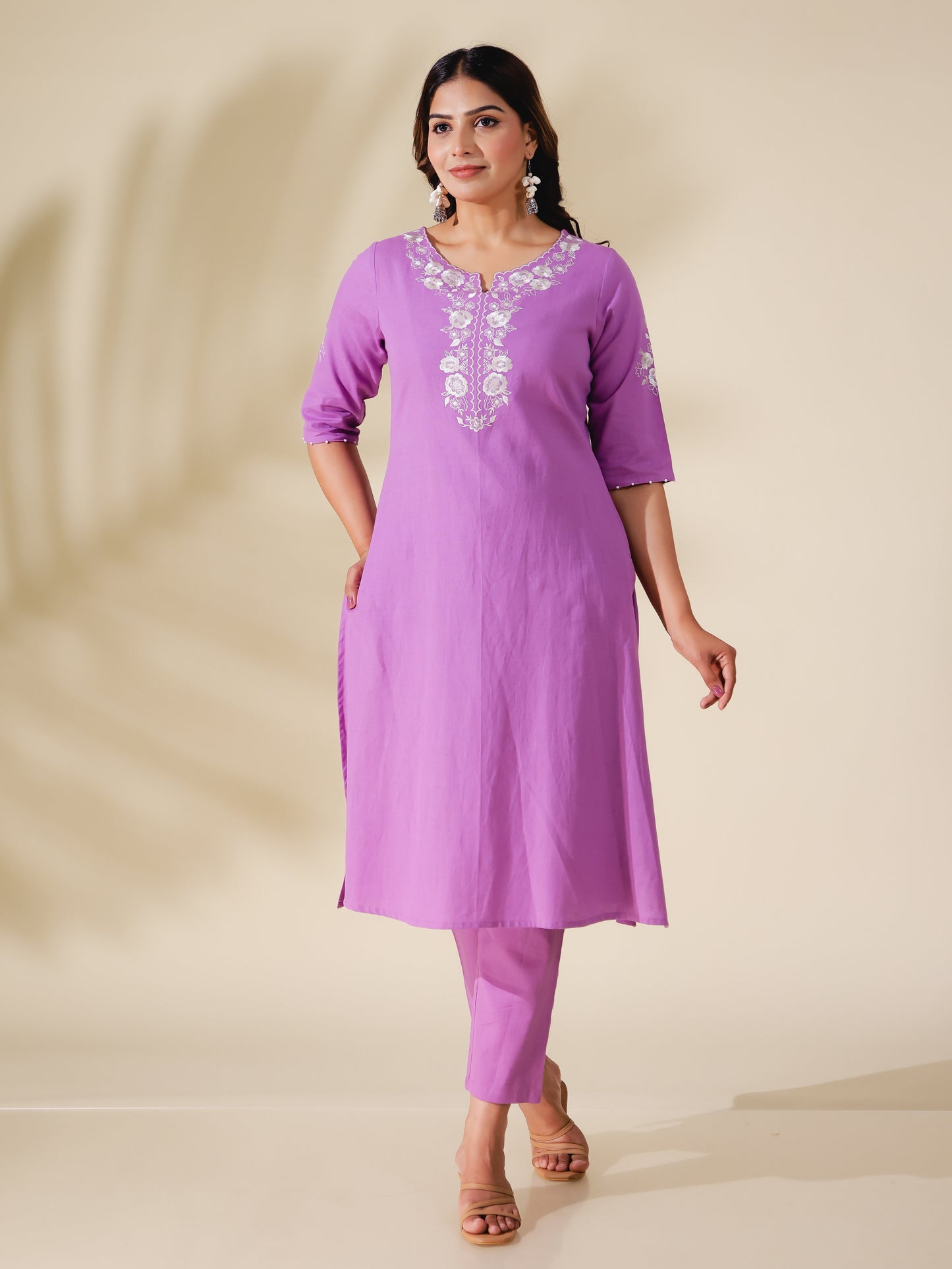 Linen Cotton Solid Kurta