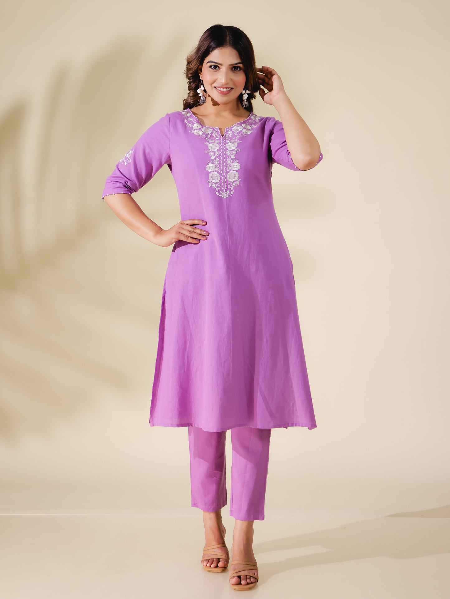 Linen Cotton Solid Kurta