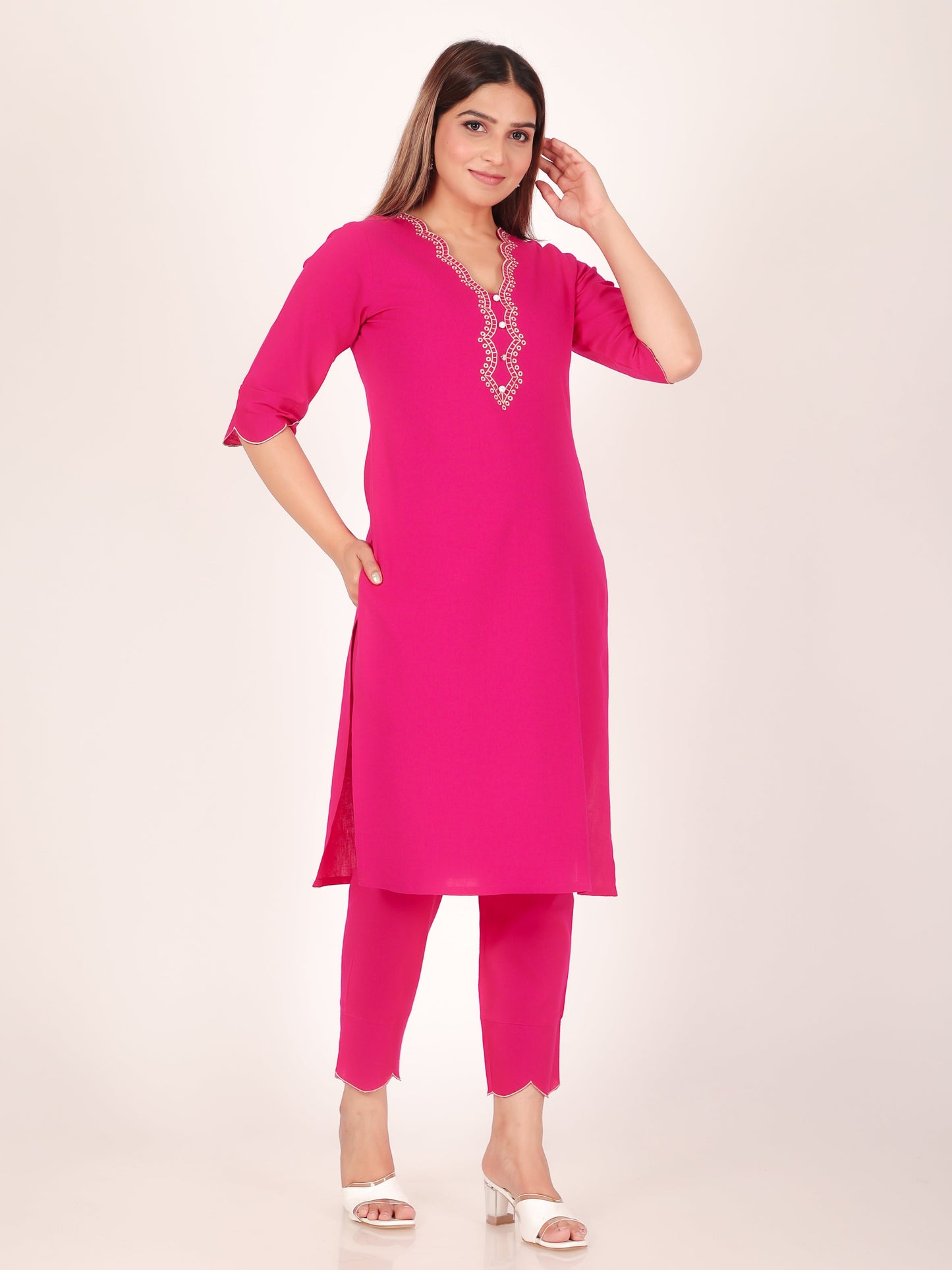 Linen Cotton Solid Kurta