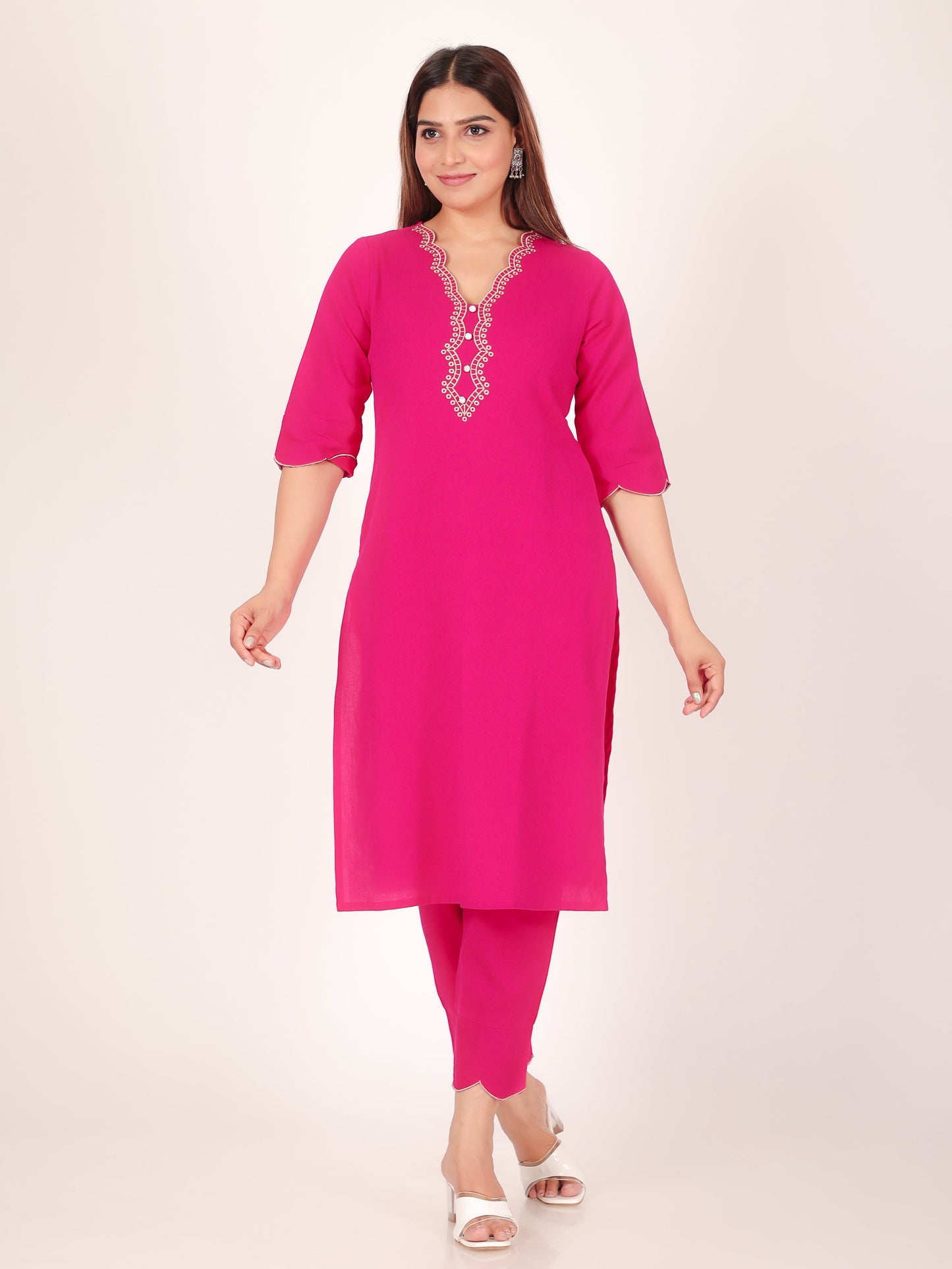 Linen Cotton Solid Kurta