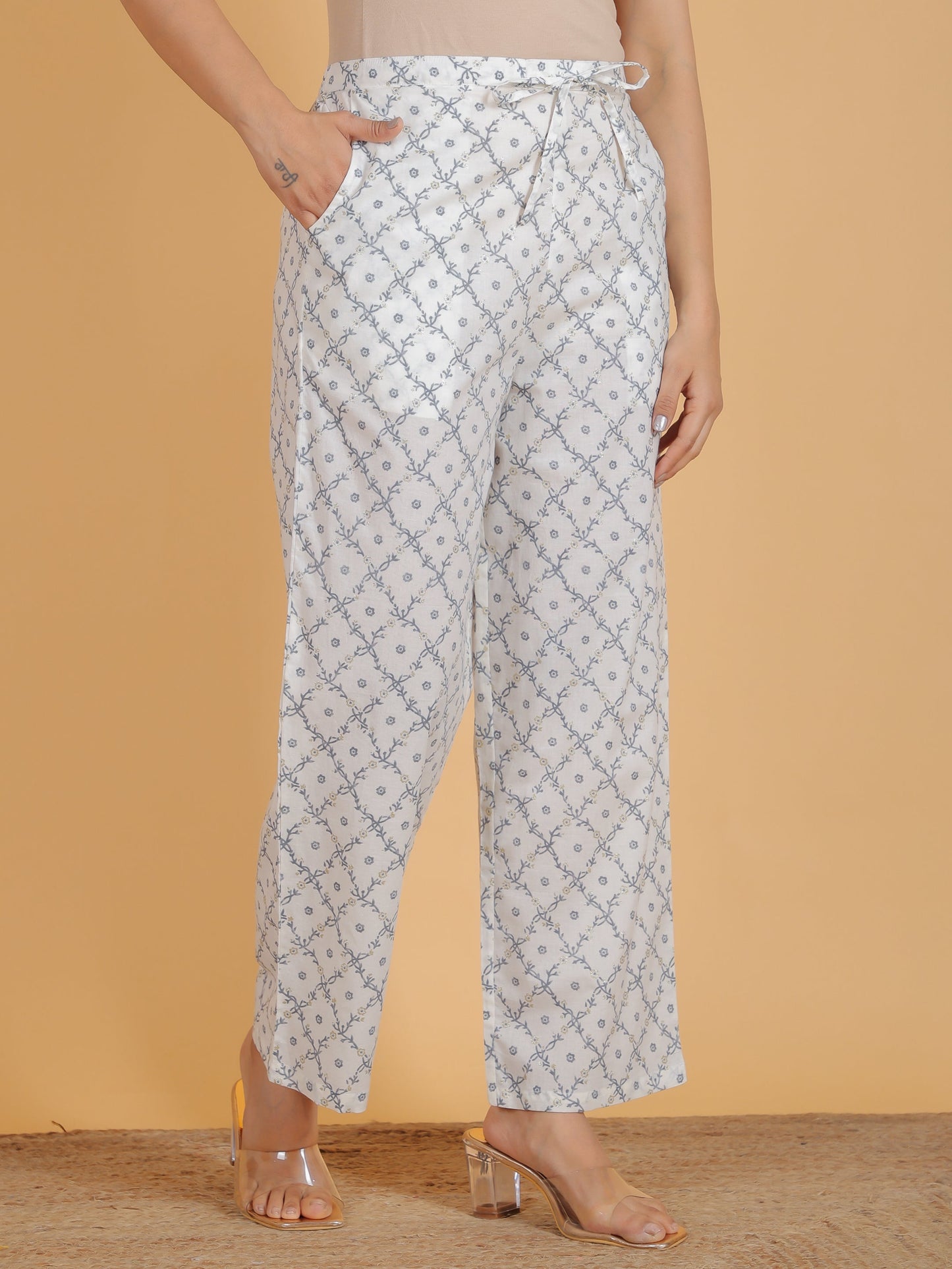 Soft Cotton Geometric Pant