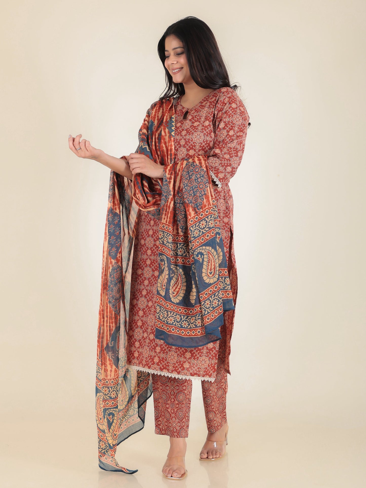 Cotton Voile Tie-Dye Rust Dupatta