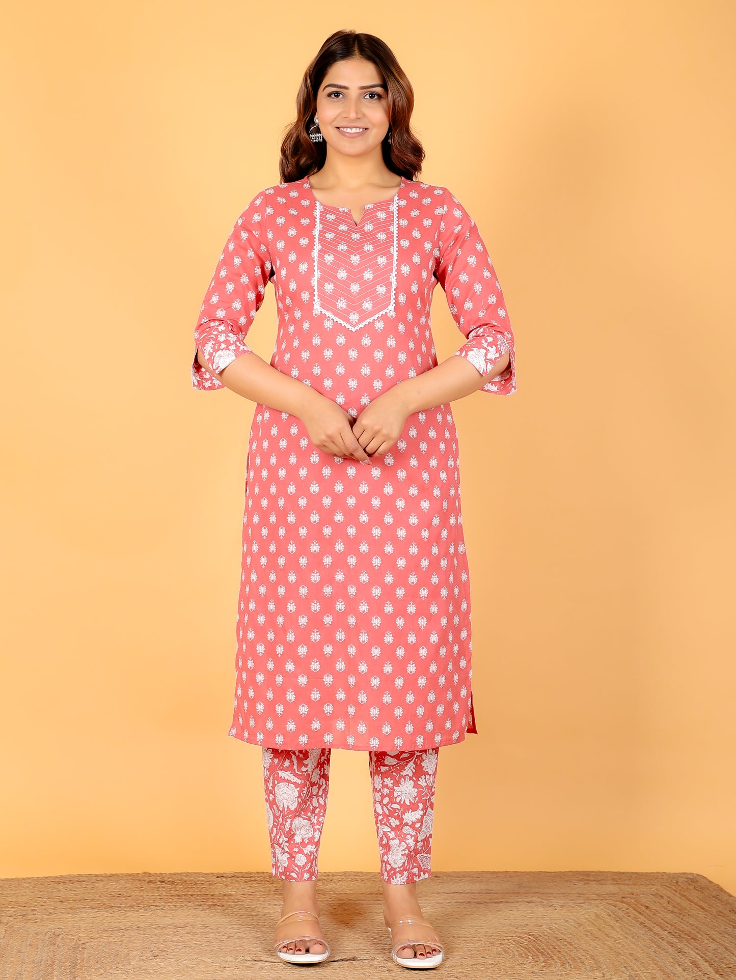 Soft Cotton Floral Kurta