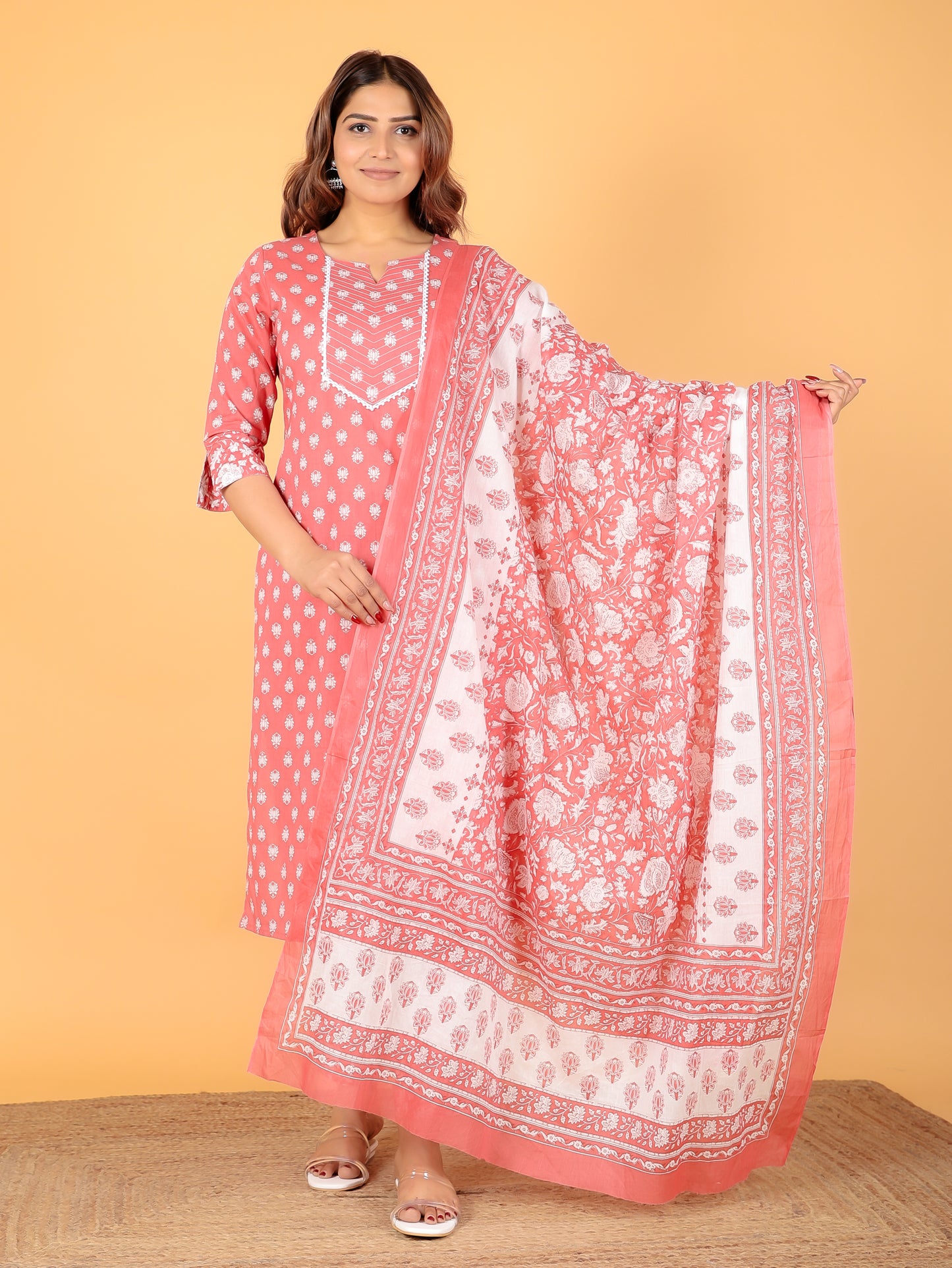 Soft Cotton Floral Kurta