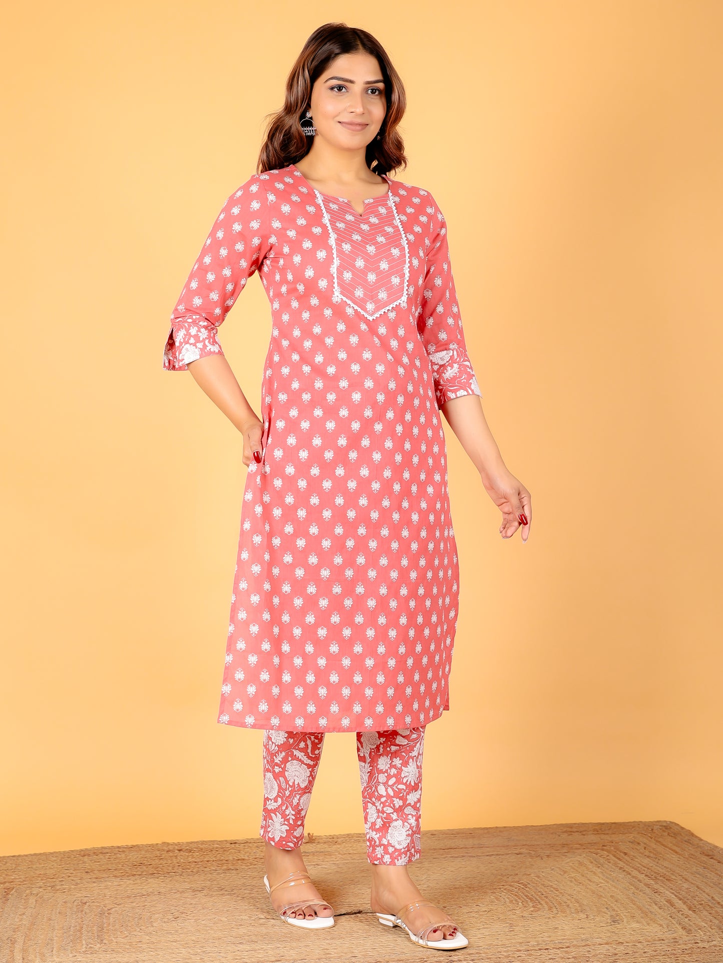 Soft Cotton Floral Kurta