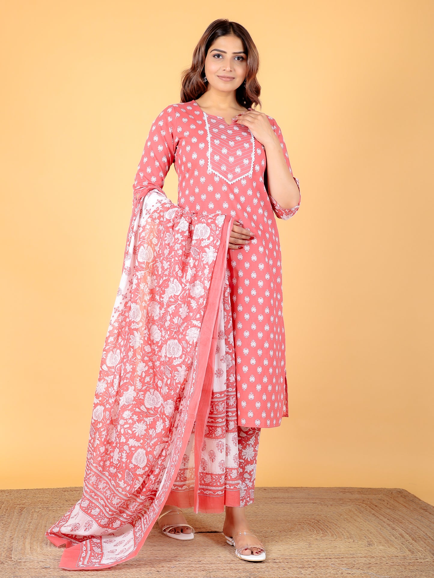 Soft Cotton Floral Kurta