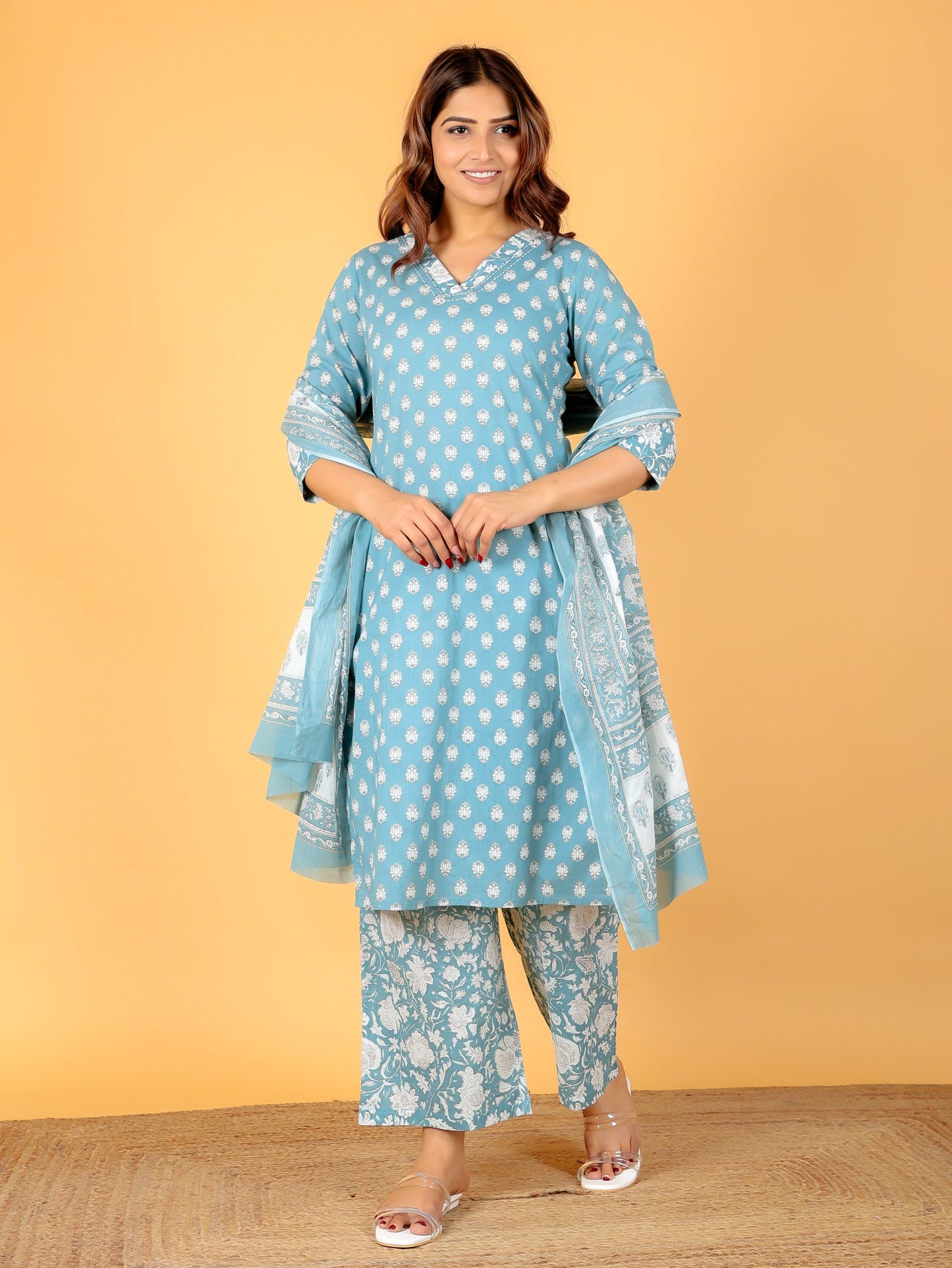 Soft Cotton Block Kurta