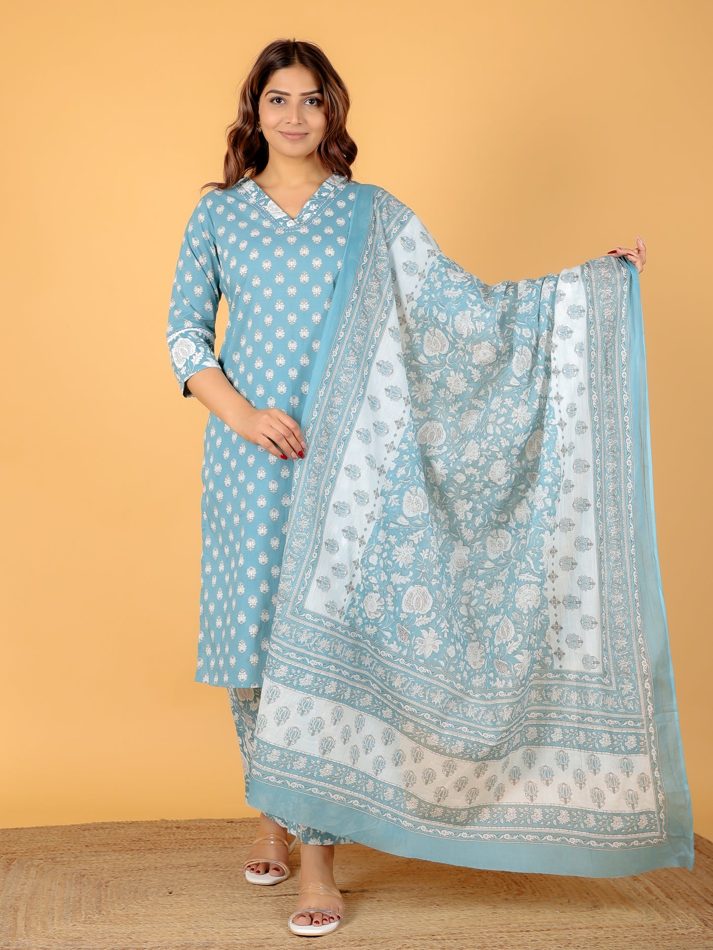 Voile Cotton Block Dupatta