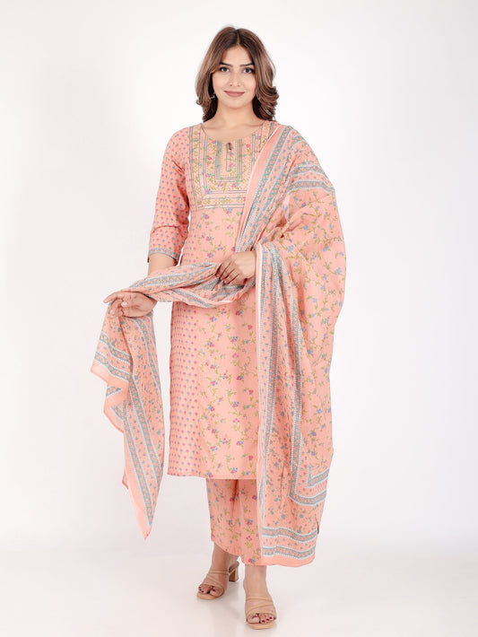 Voile Cotton Floral Dupatta