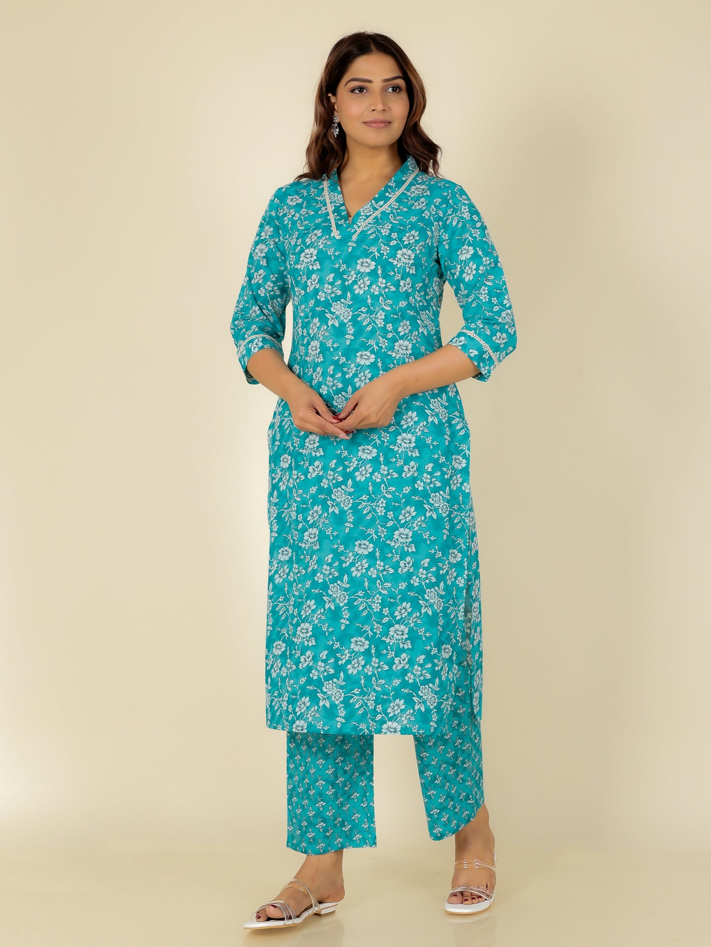 Soft Cotton Floral Kurta