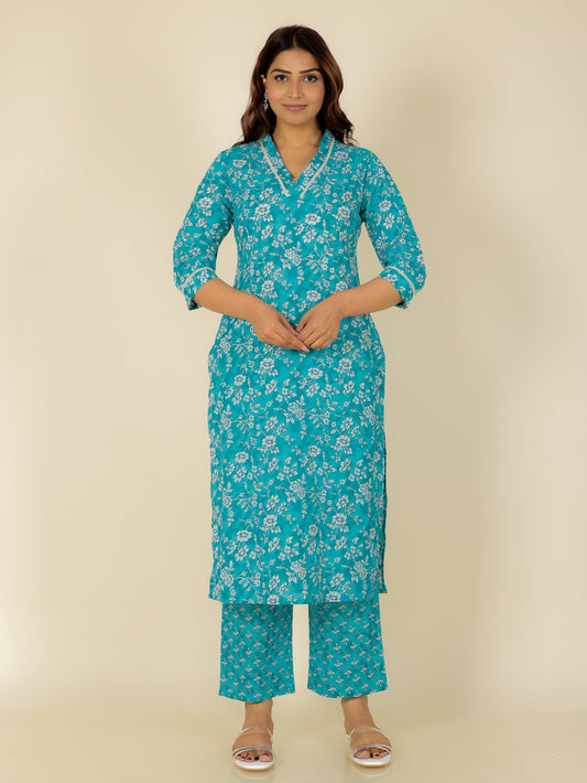 Soft Cotton Floral Kurta