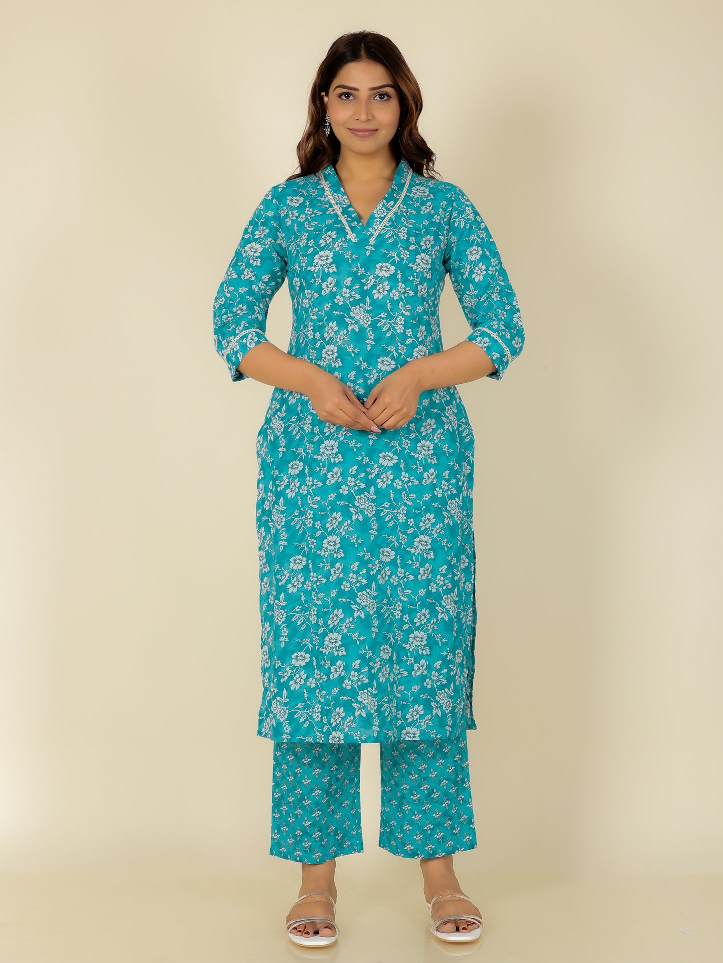 Soft Cotton Floral Kurta