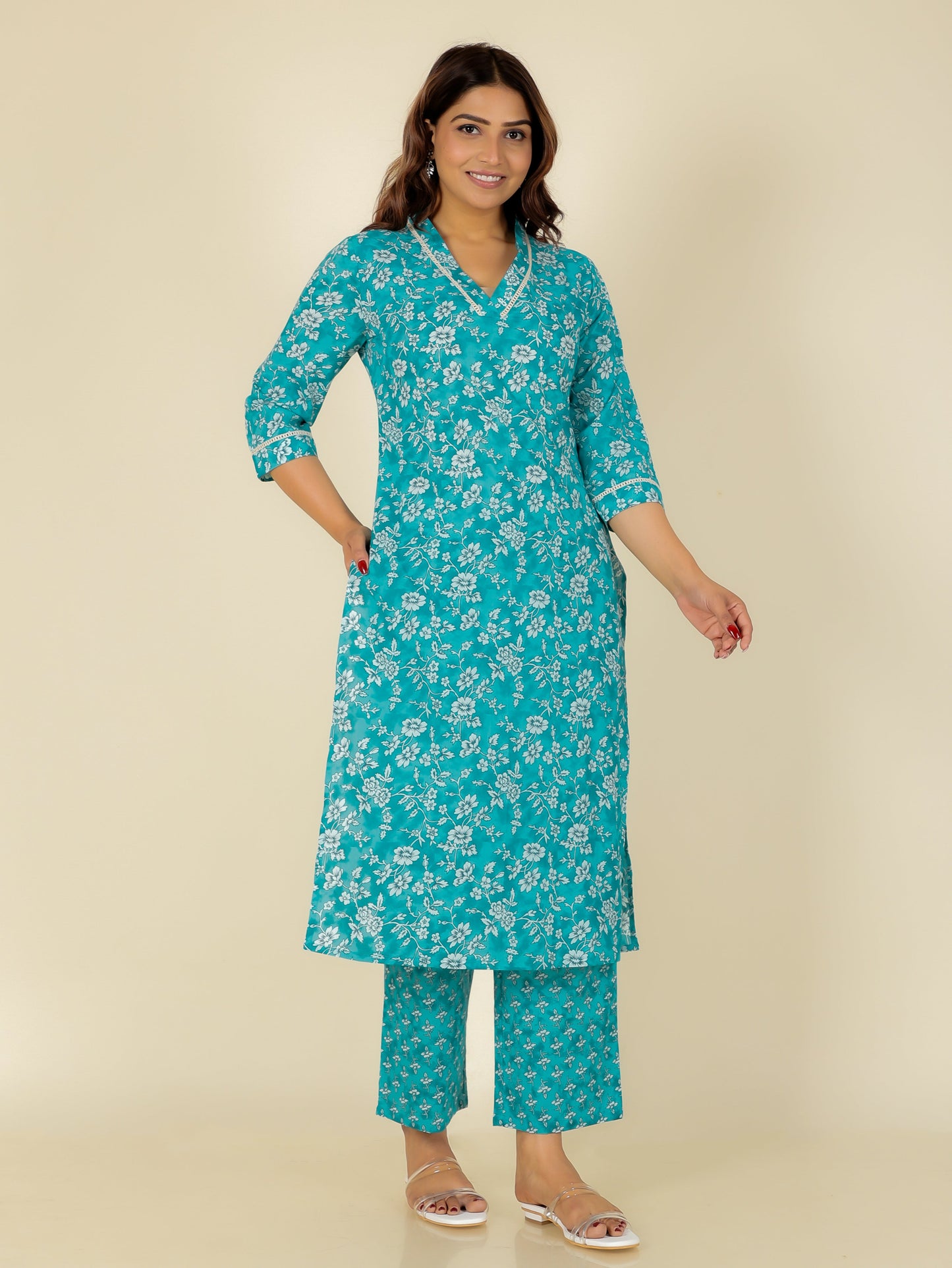 Soft Cotton Floral Kurta