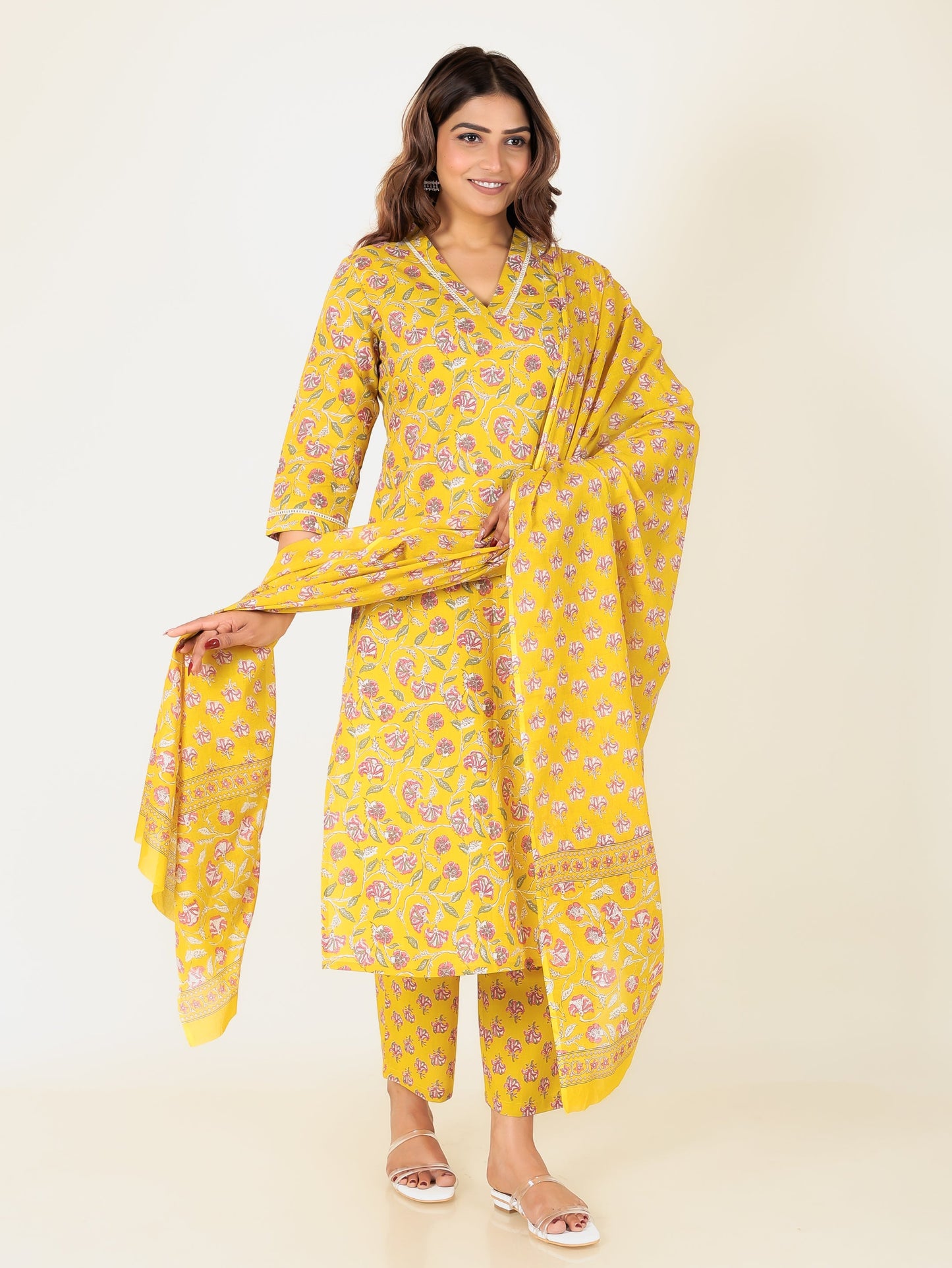 Soft Cotton Floral Kurta