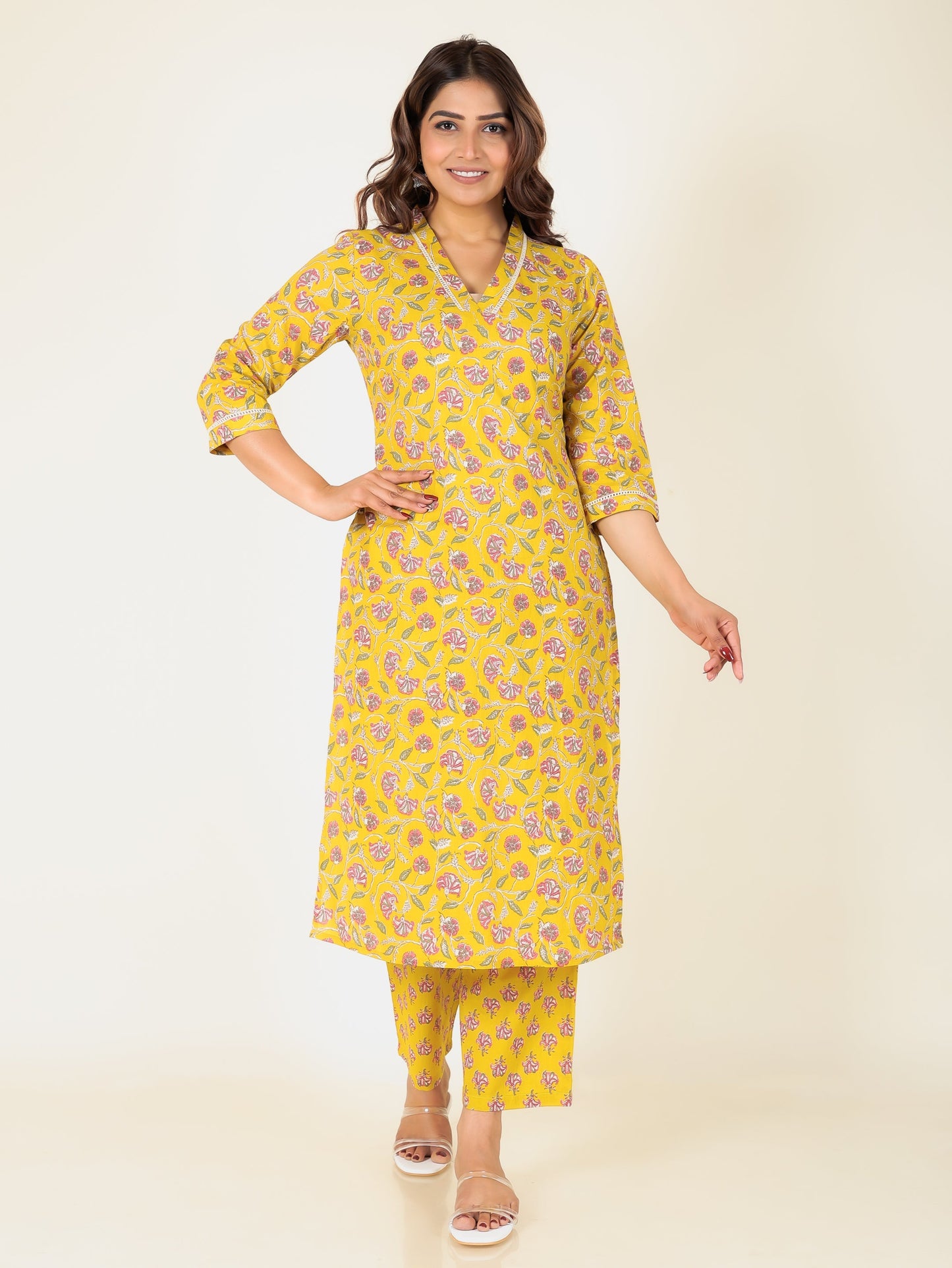 Soft Cotton Floral Kurta