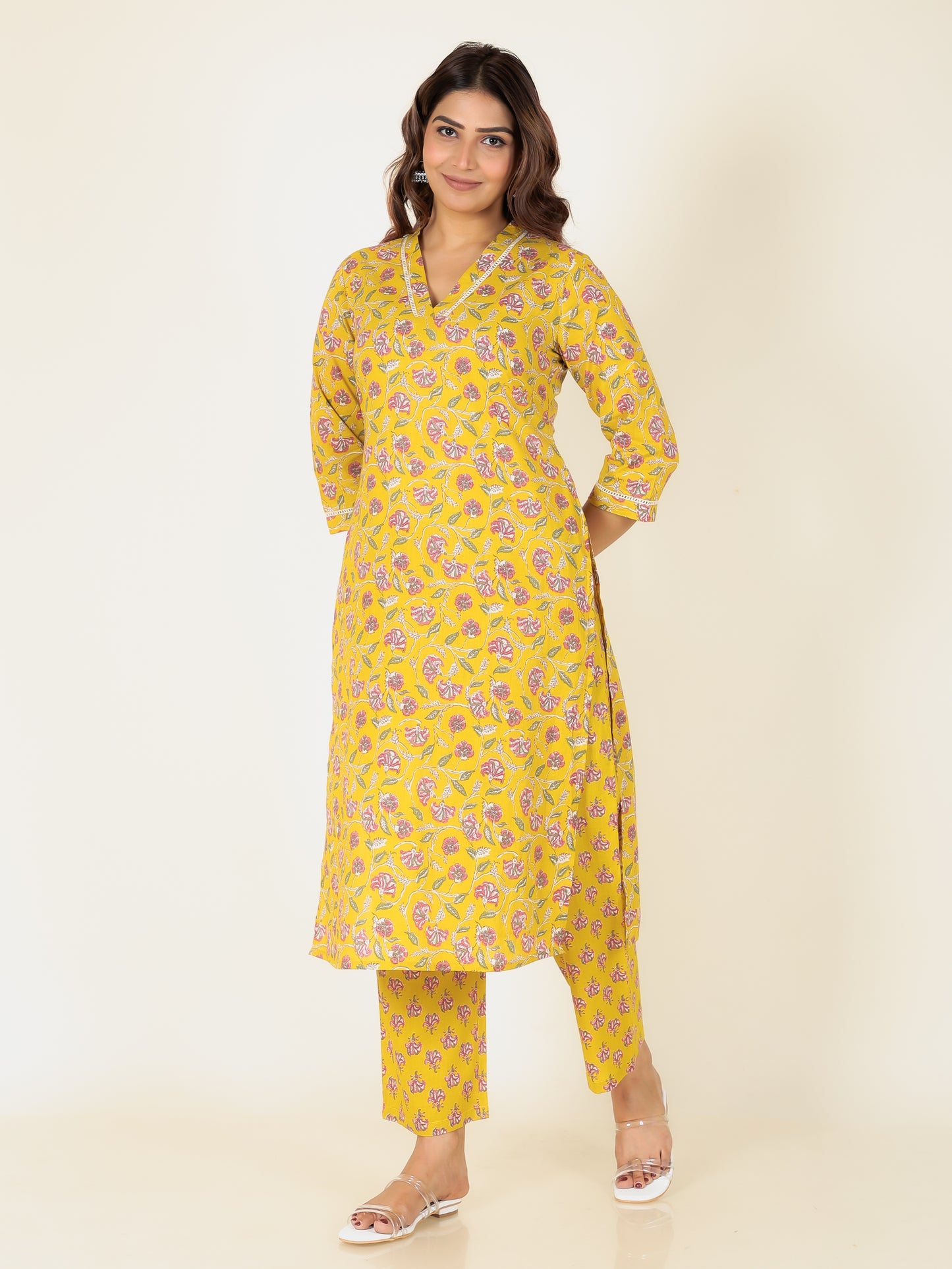 Soft Cotton Floral Kurta