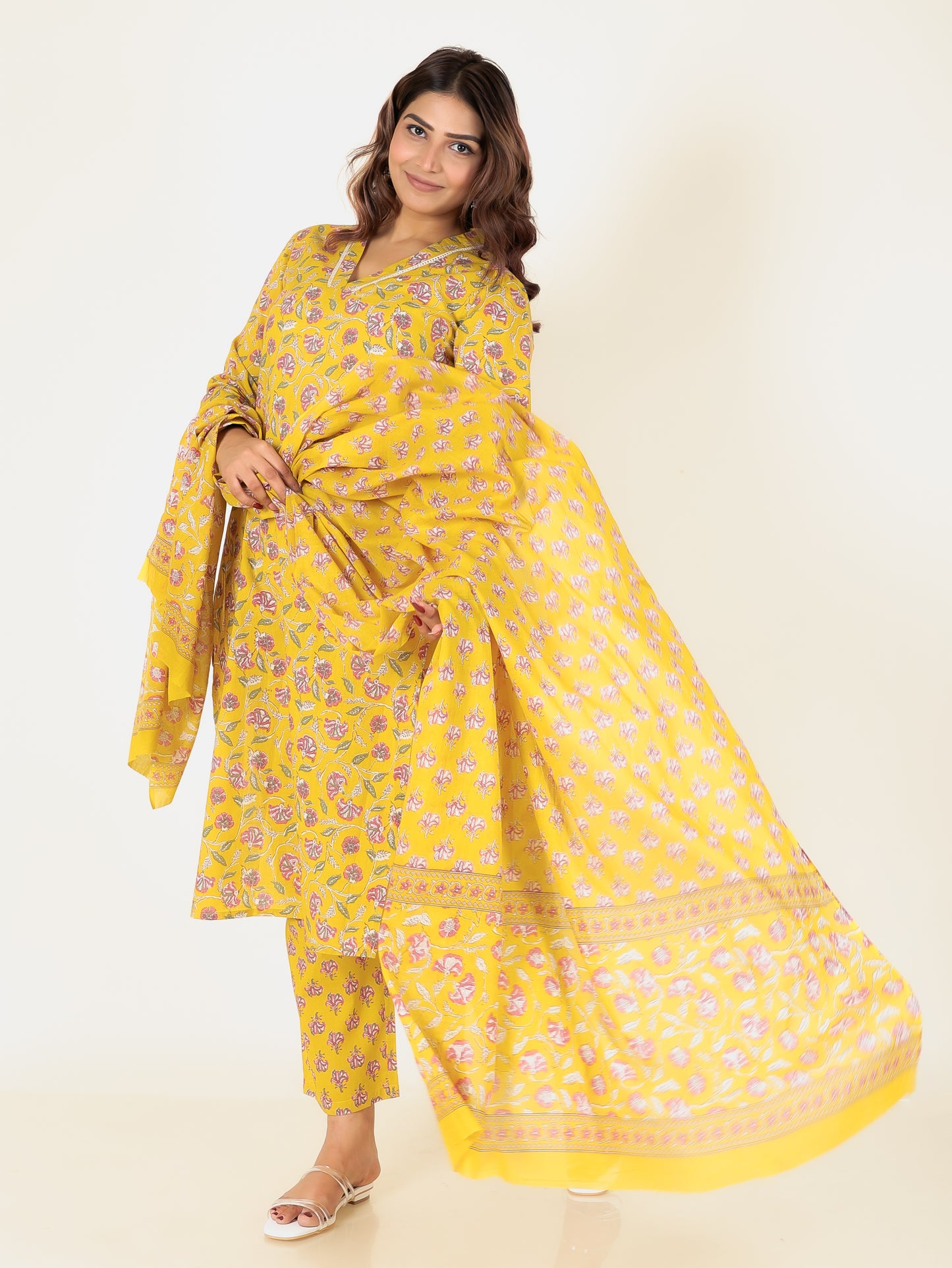 Soft Cotton Floral Kurta