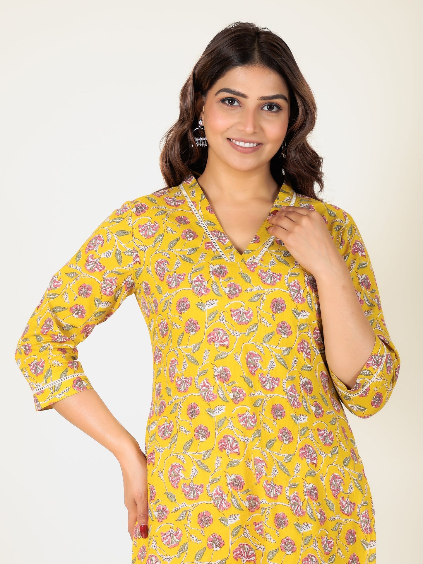 Soft Cotton Floral Kurta