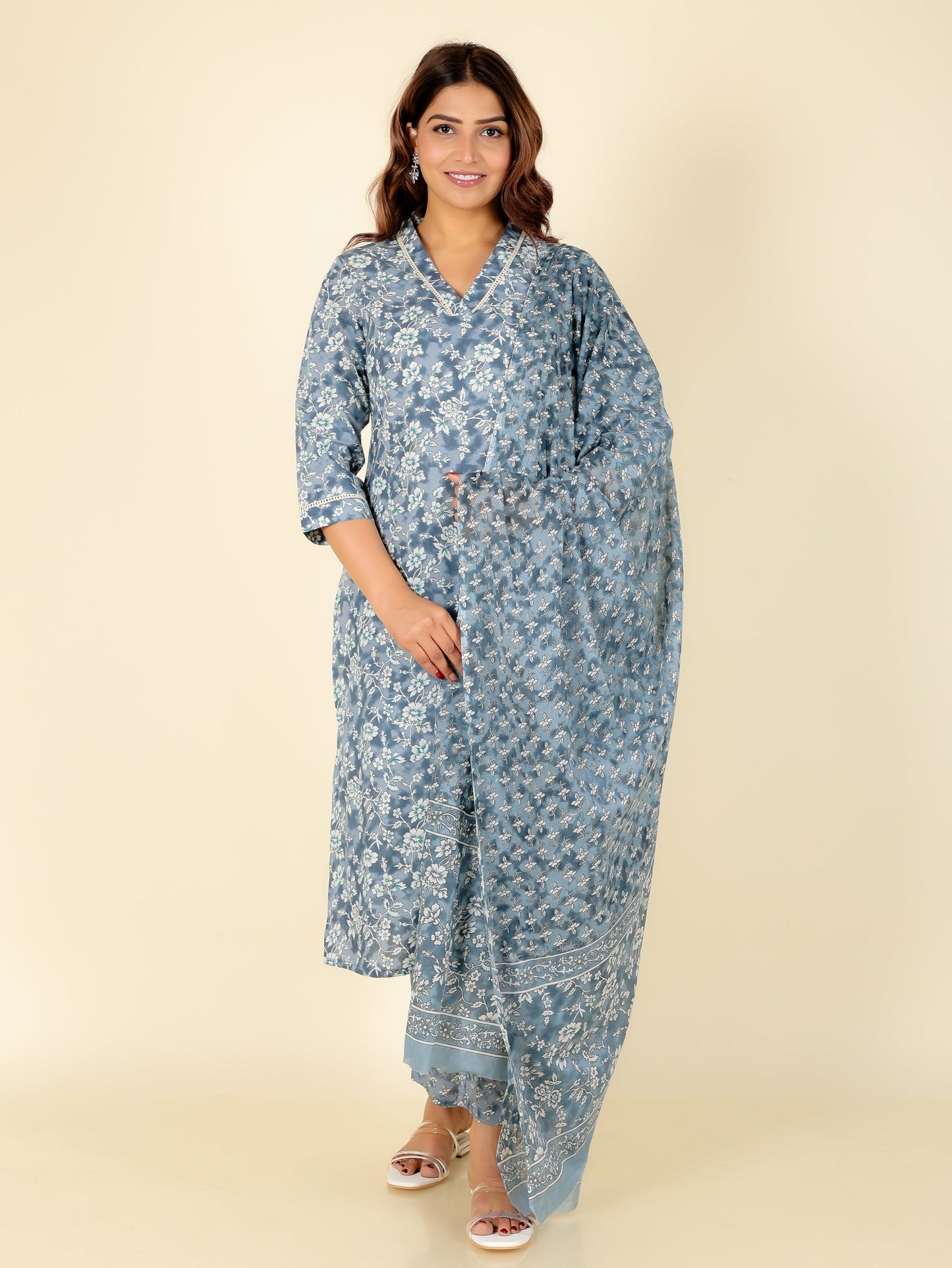 Soft Cotton Floral Kurta