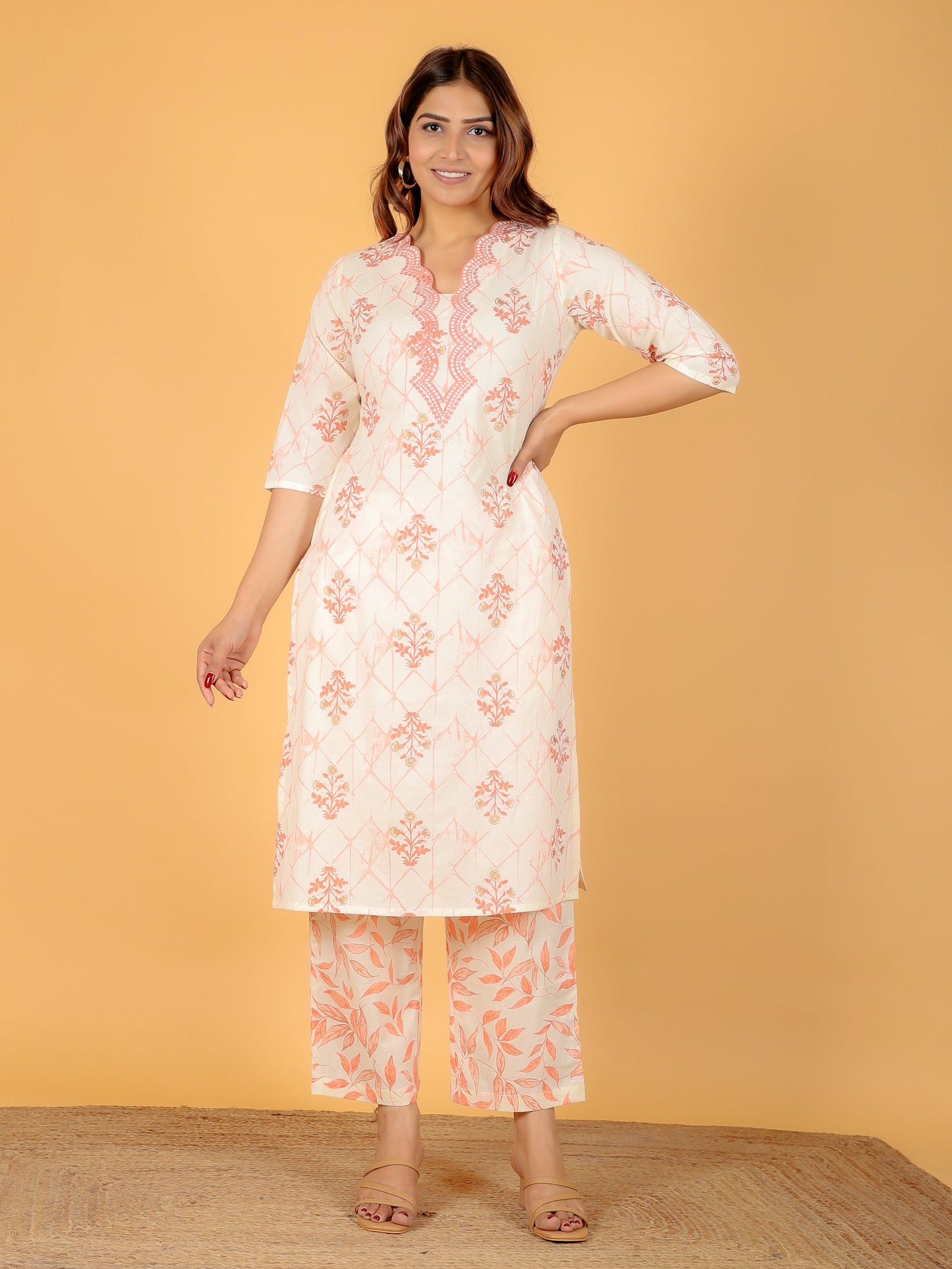 Soft Cotton Floral Kurta