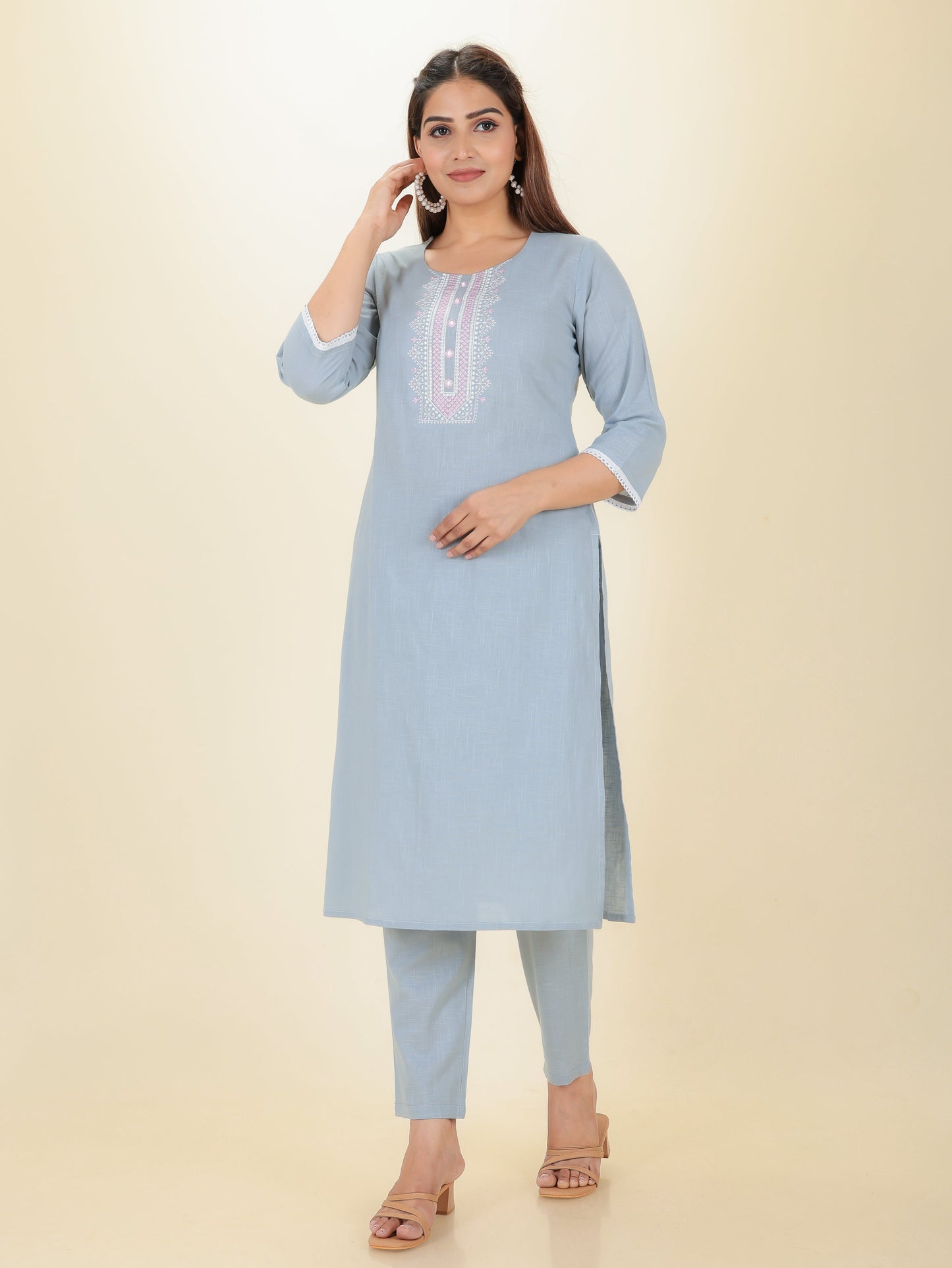 Khadi Cotton Solid Kurta