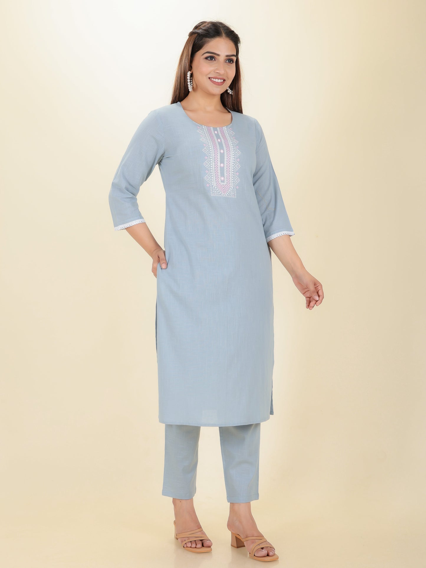 Khadi Cotton Solid Kurta