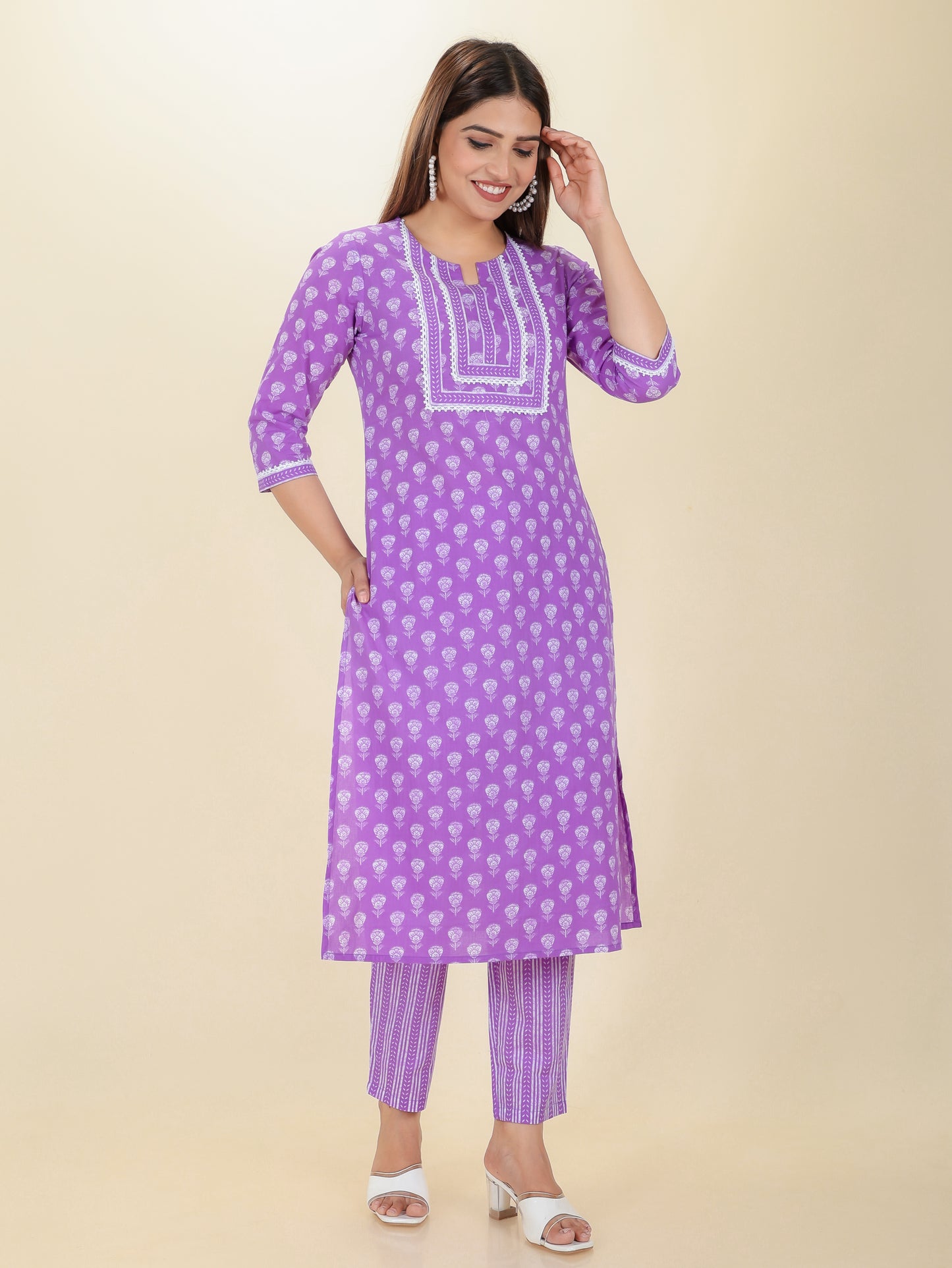 Soft Cotton Block Kurta