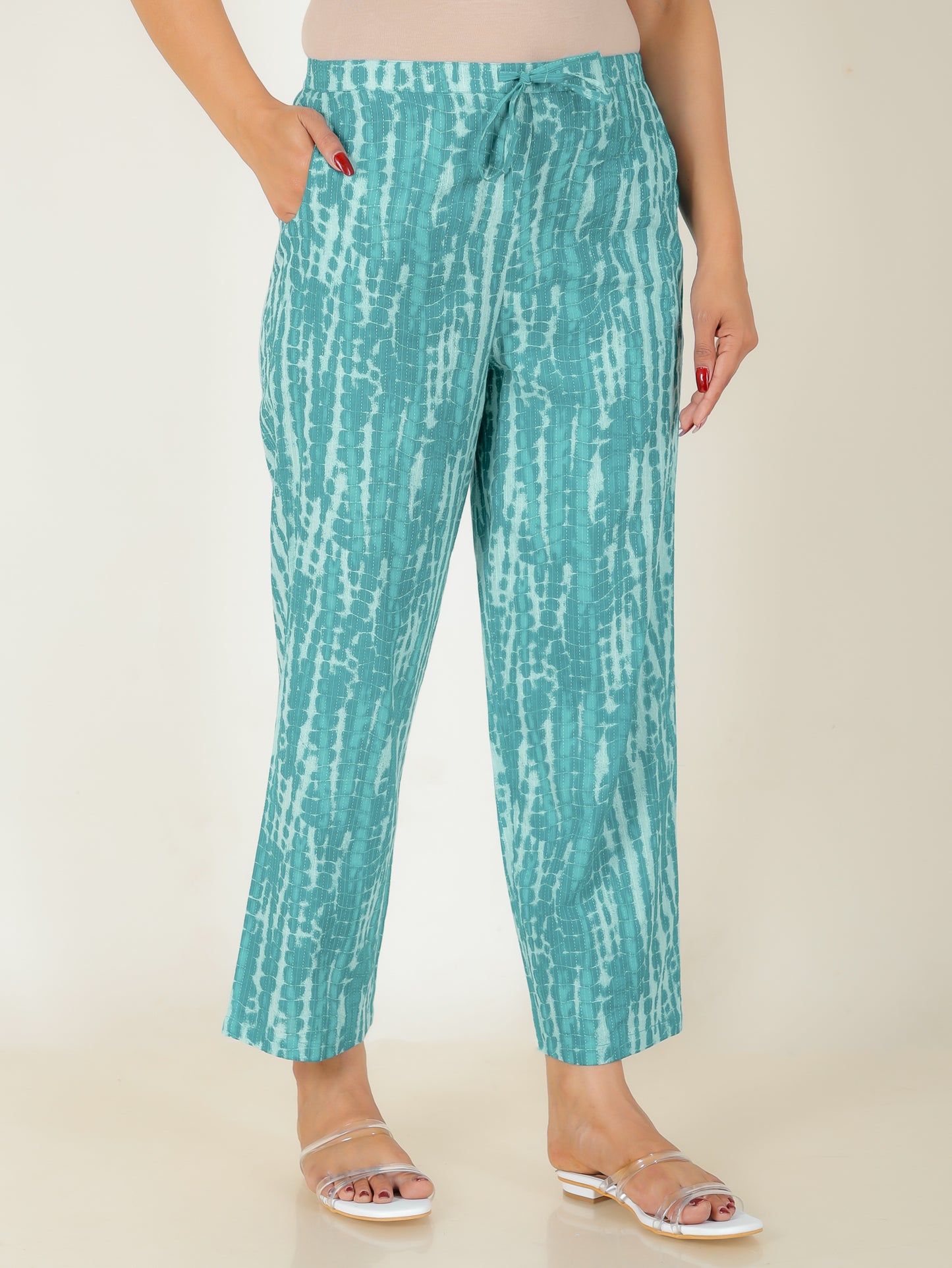 Kantha Cotton Geometric Pant