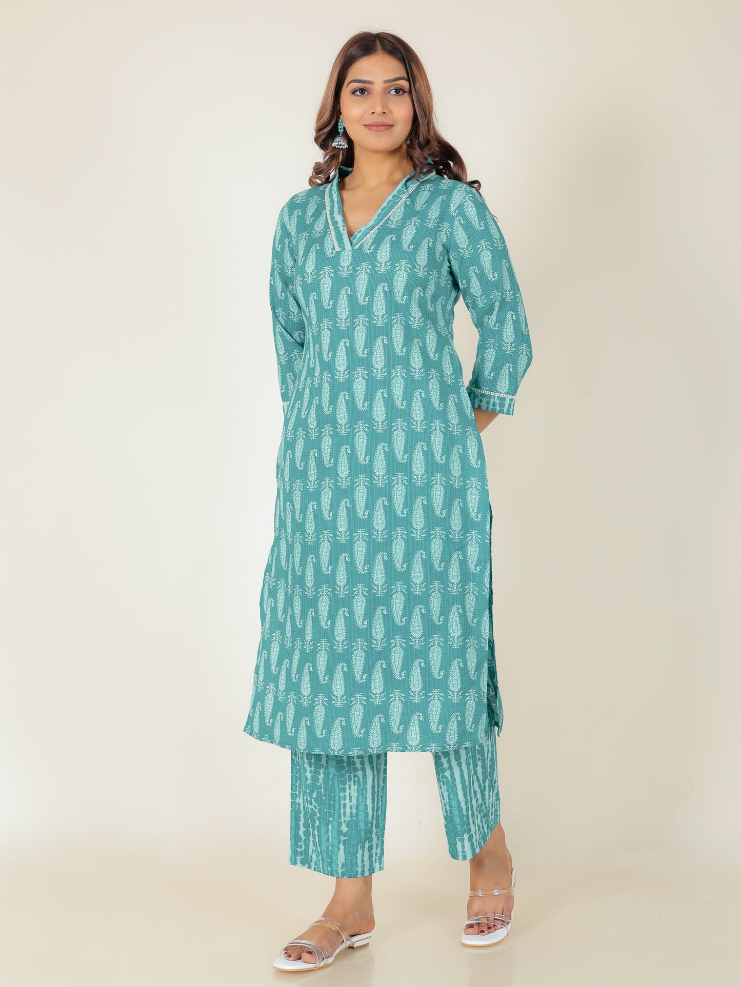 Kantha Cotton Paisley Kurta