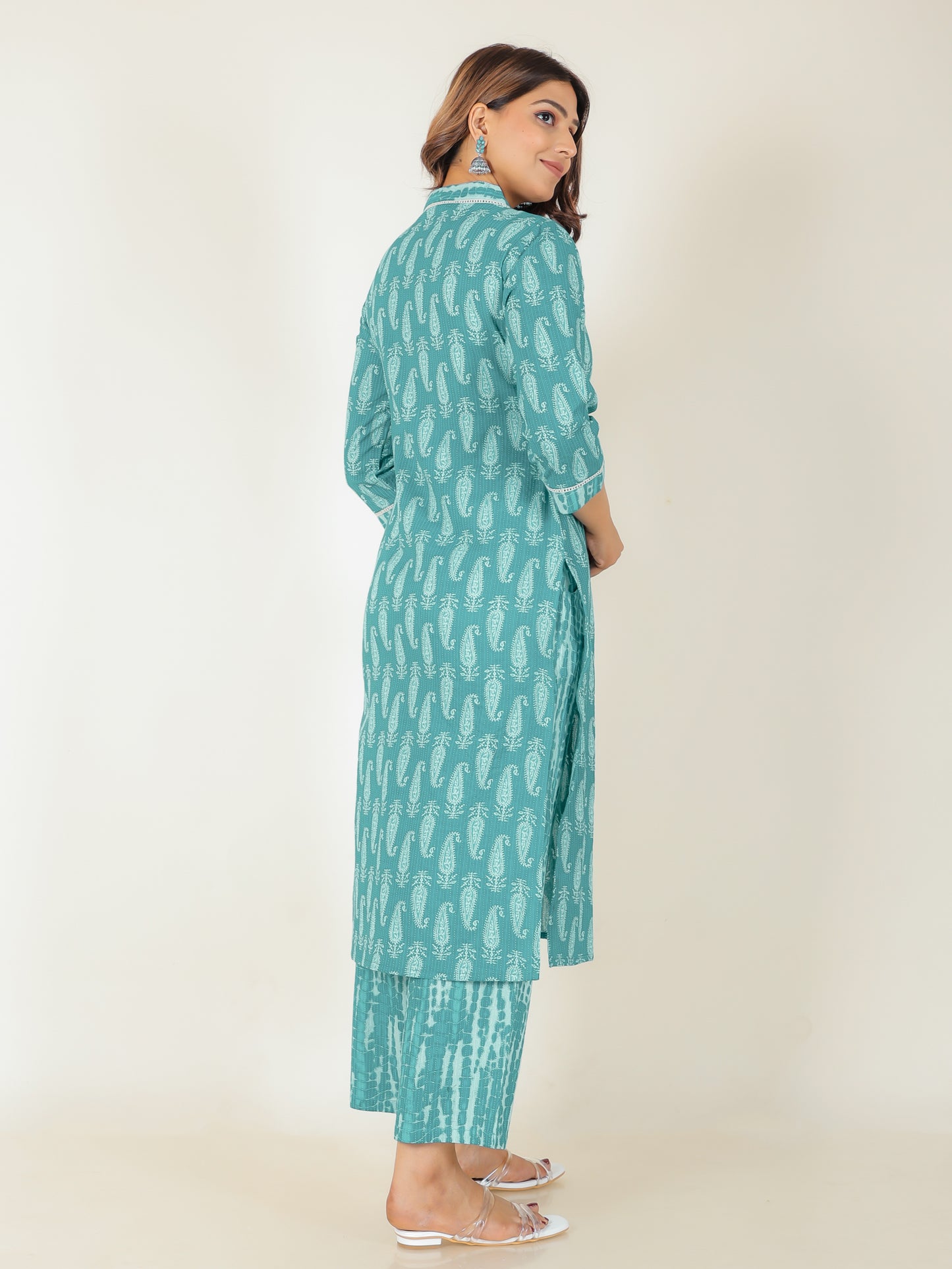 Kantha Cotton Paisley Kurta