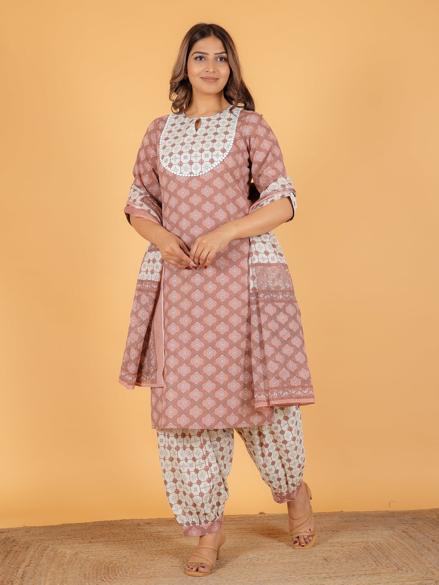 Soft Cotton Geometric Kurta