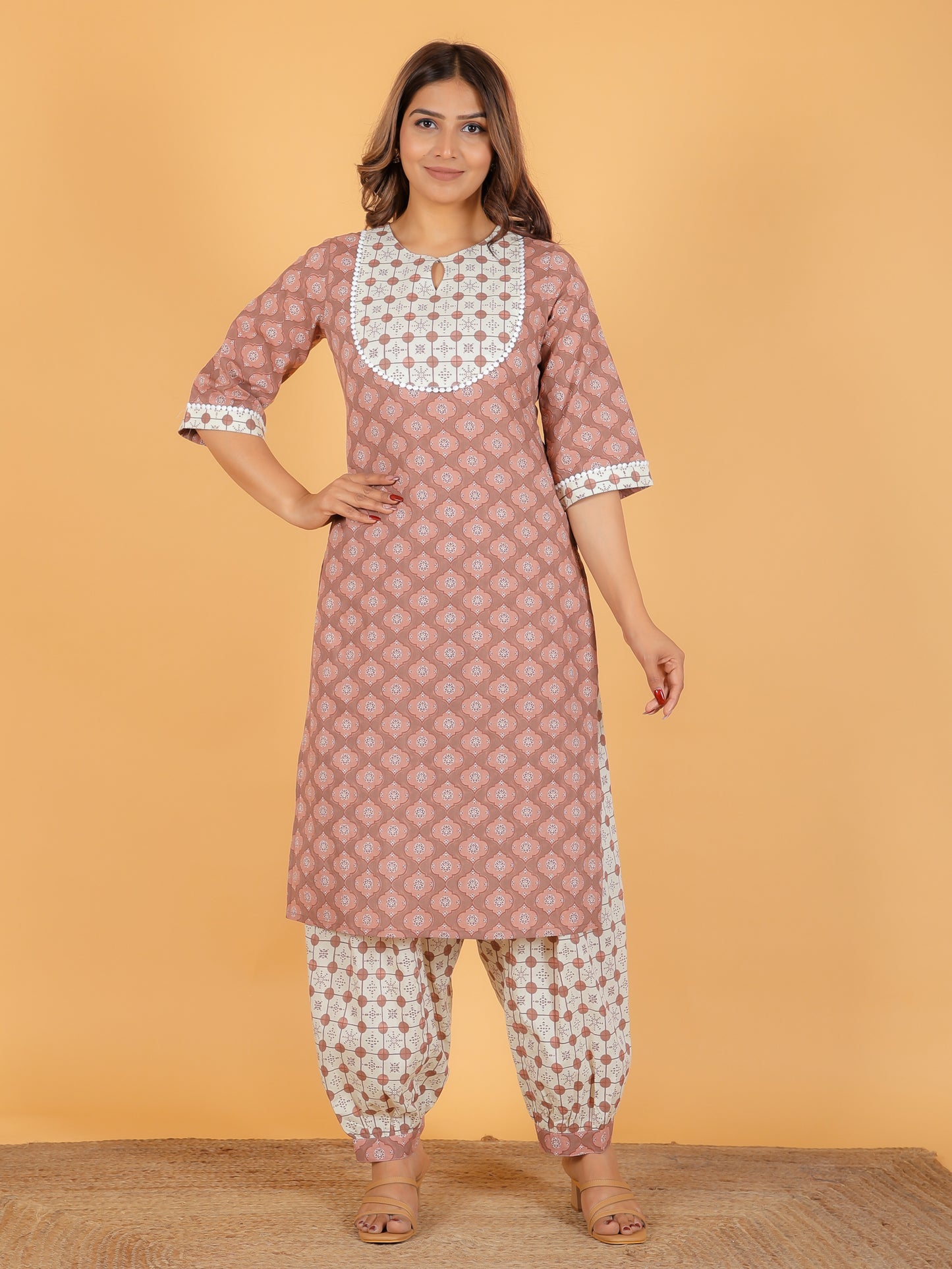 Soft Cotton Geometric Kurta