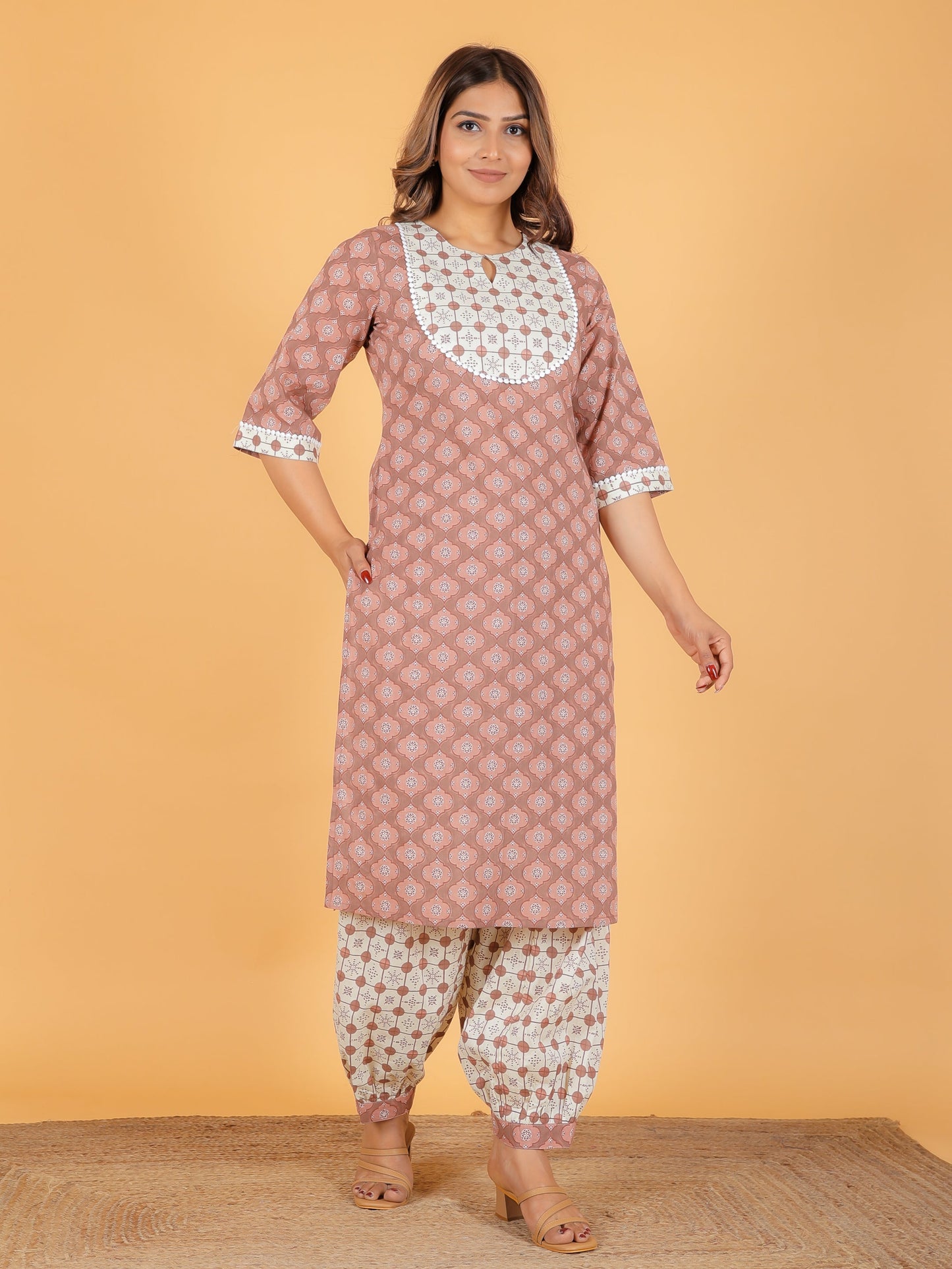 Soft Cotton Geometric Kurta