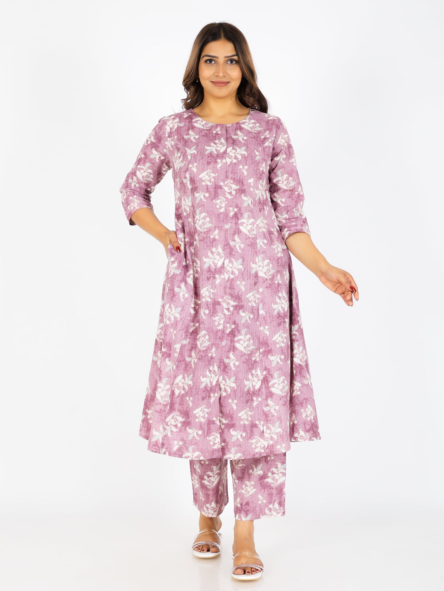 Kantha Cotton Floral Kurta