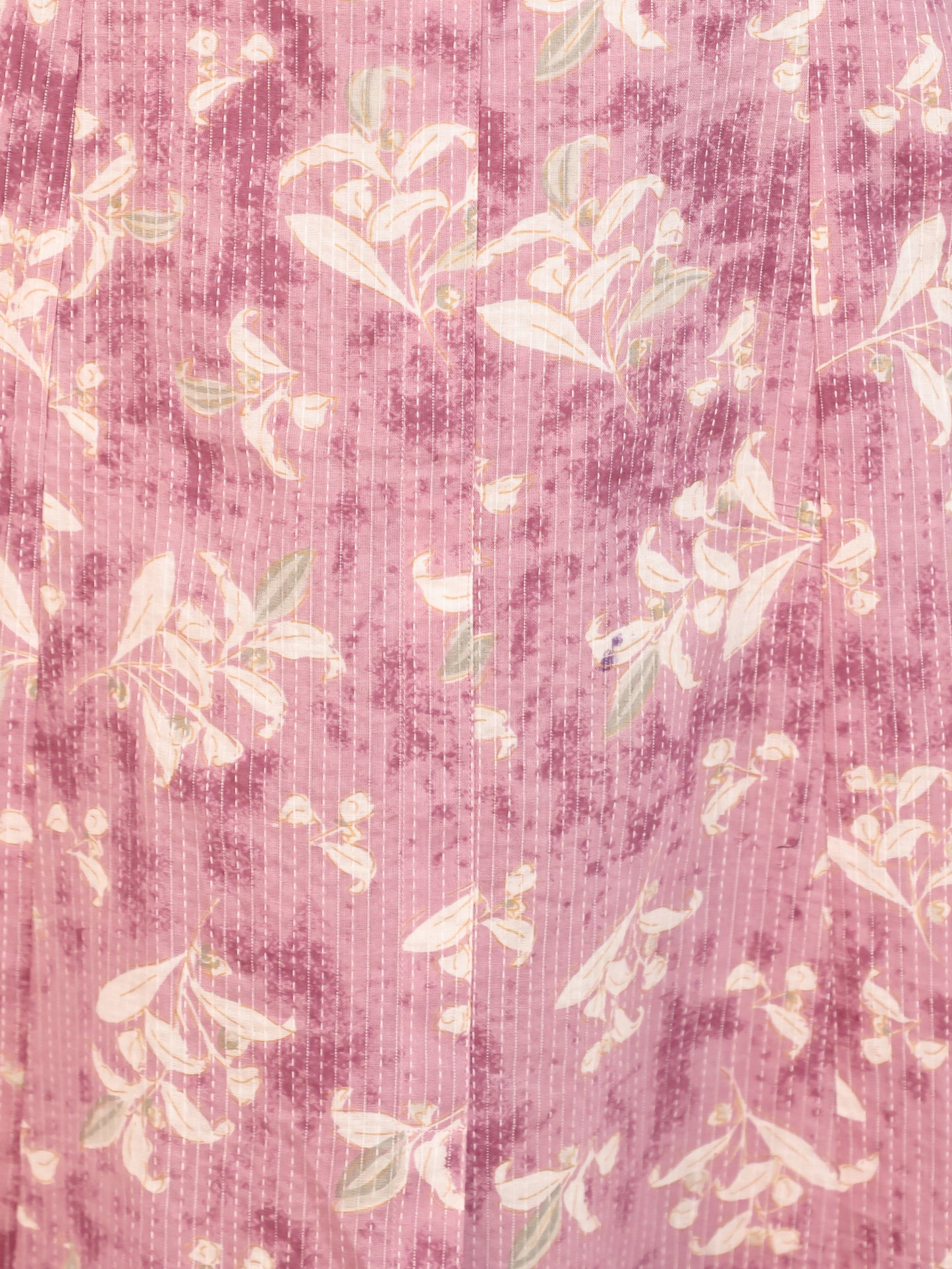 Kantha Cotton Floral Flared Mauve Kurta