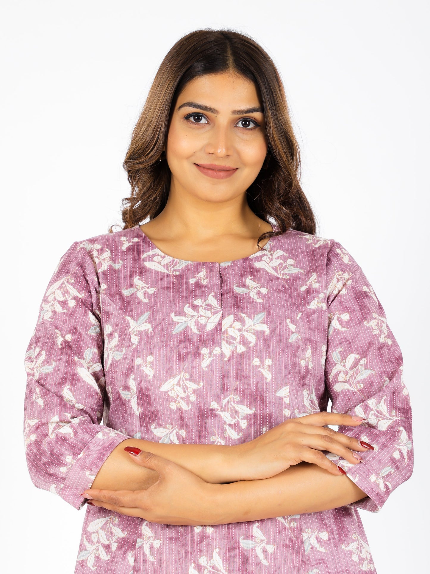 Kantha Cotton Floral Kurta