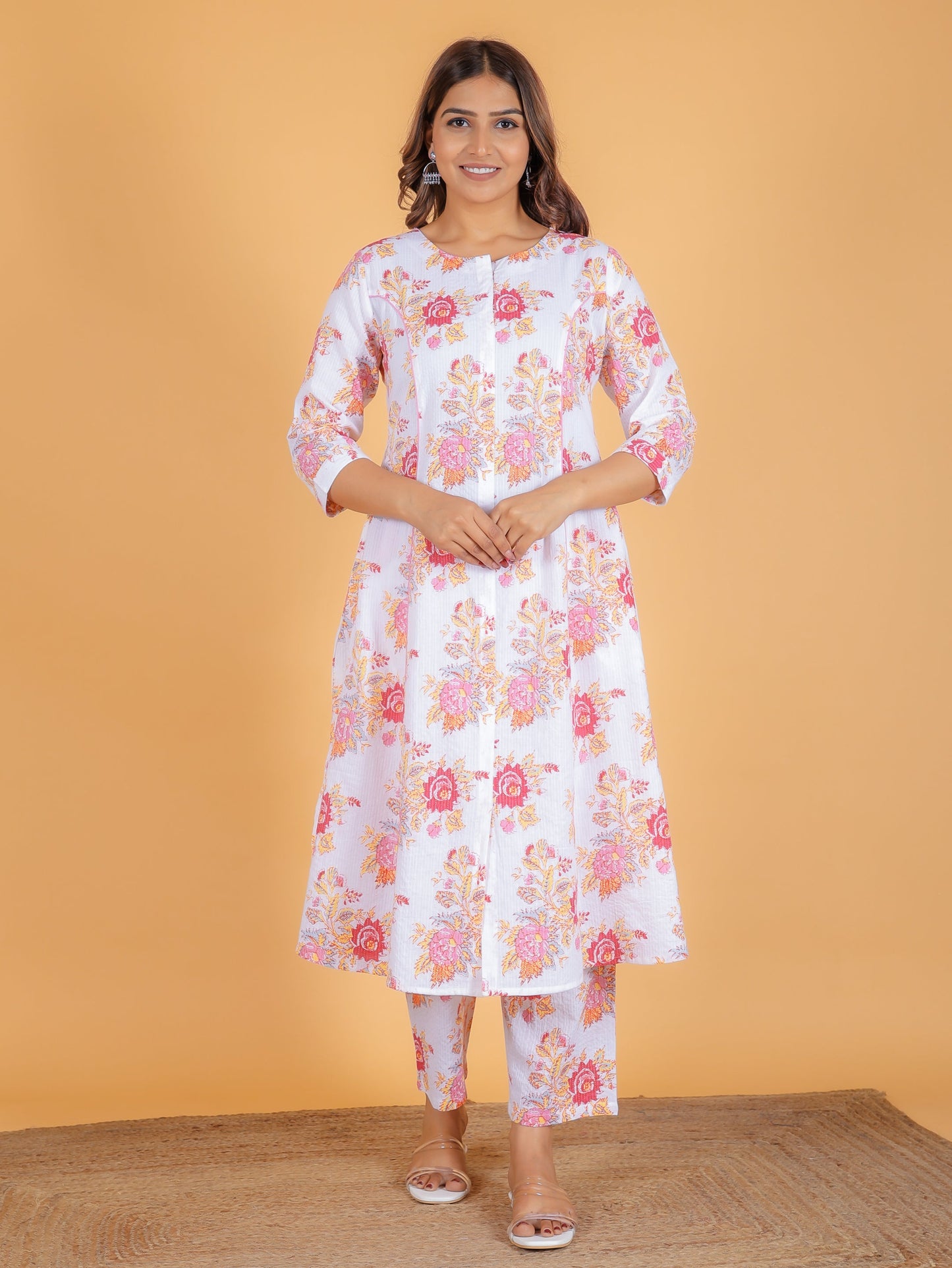 Kantha Cotton Floral Kurta