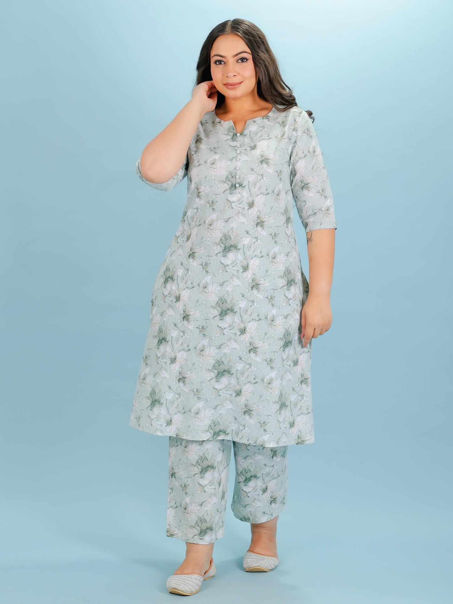 Kantha Cotton Floral Kurta