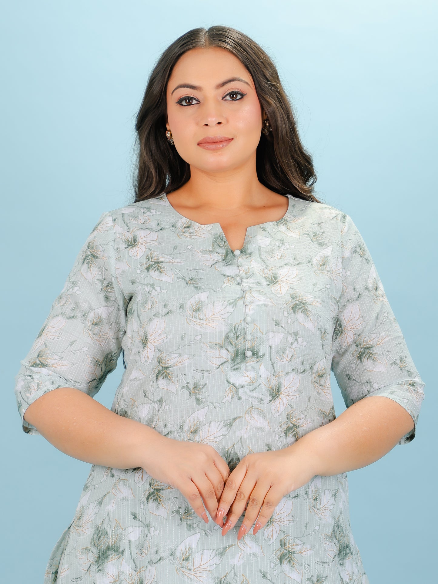 Kantha Cotton Floral Kurta