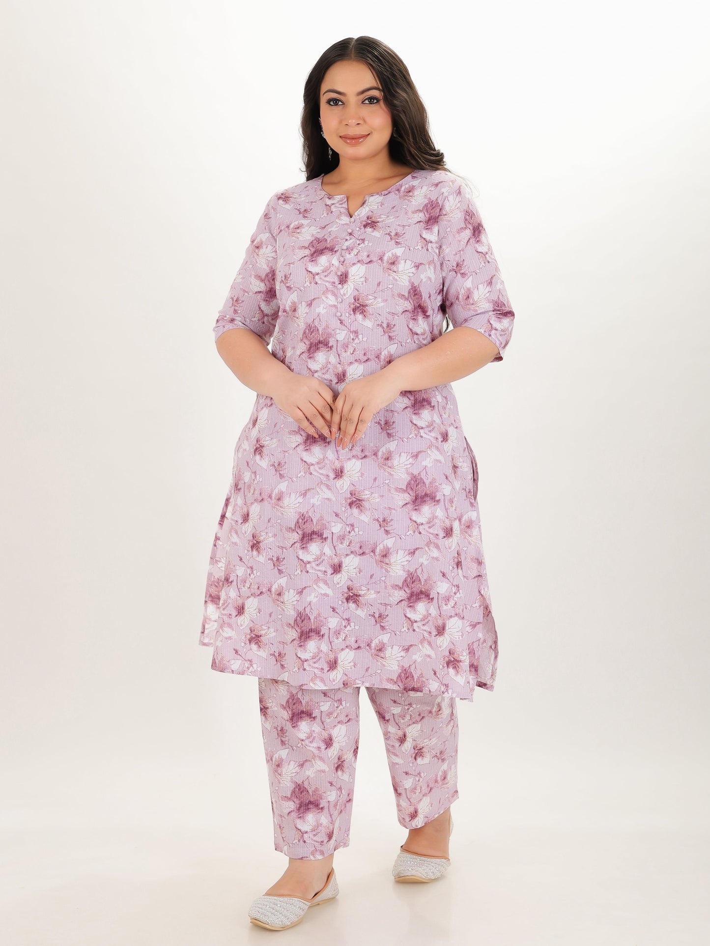 Kantha Cotton Floral Kurta