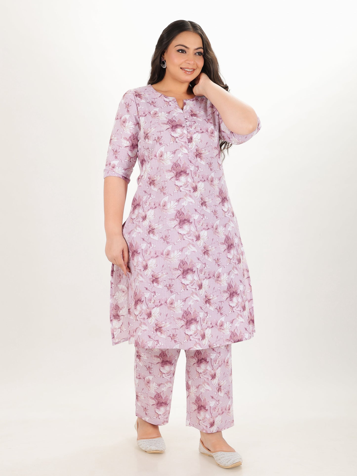 Kantha Cotton Floral Kurta